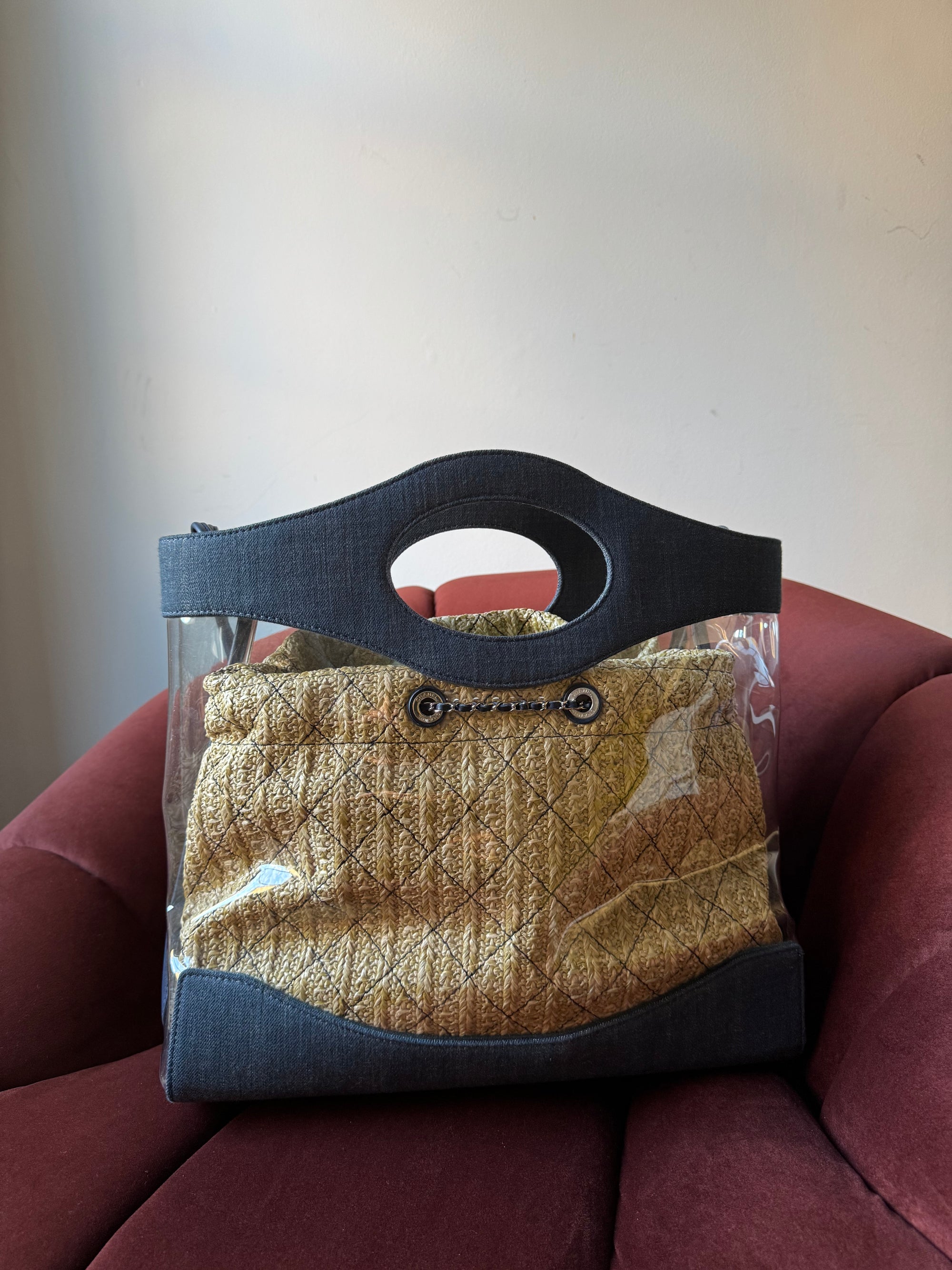 Chanel PVC Denim &amp; Raffia Tote (2019)
