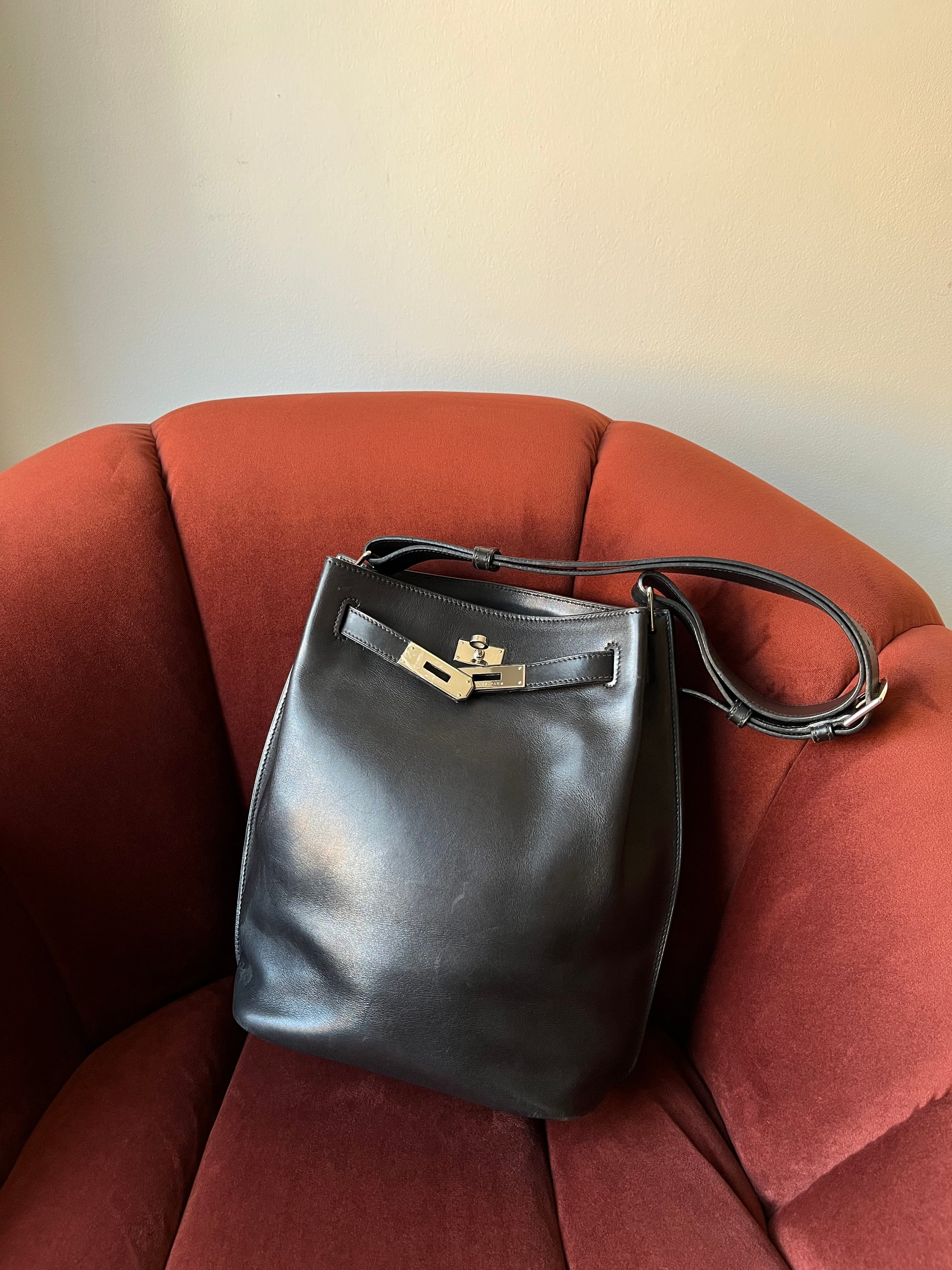 Hermès So Kelly 22 In Black Evercalf (2010)