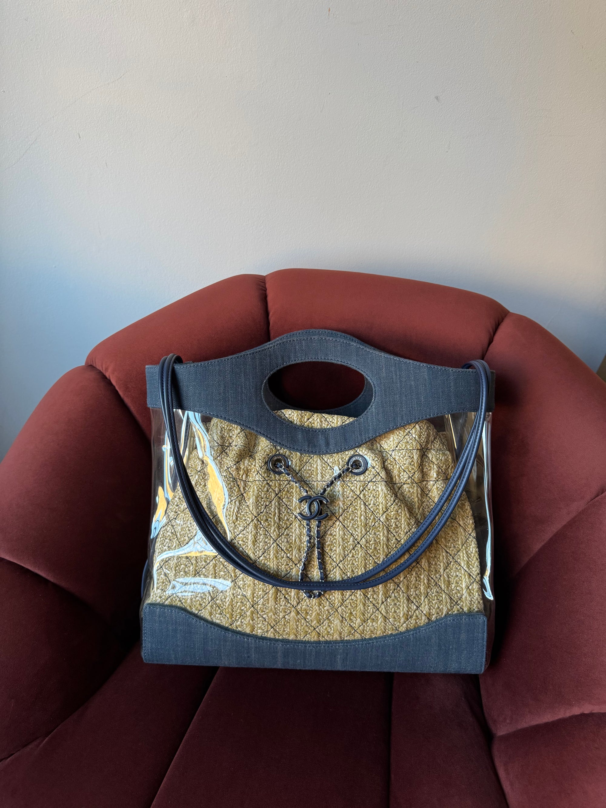 Chanel PVC Denim &amp; Raffia Tote (2019)
