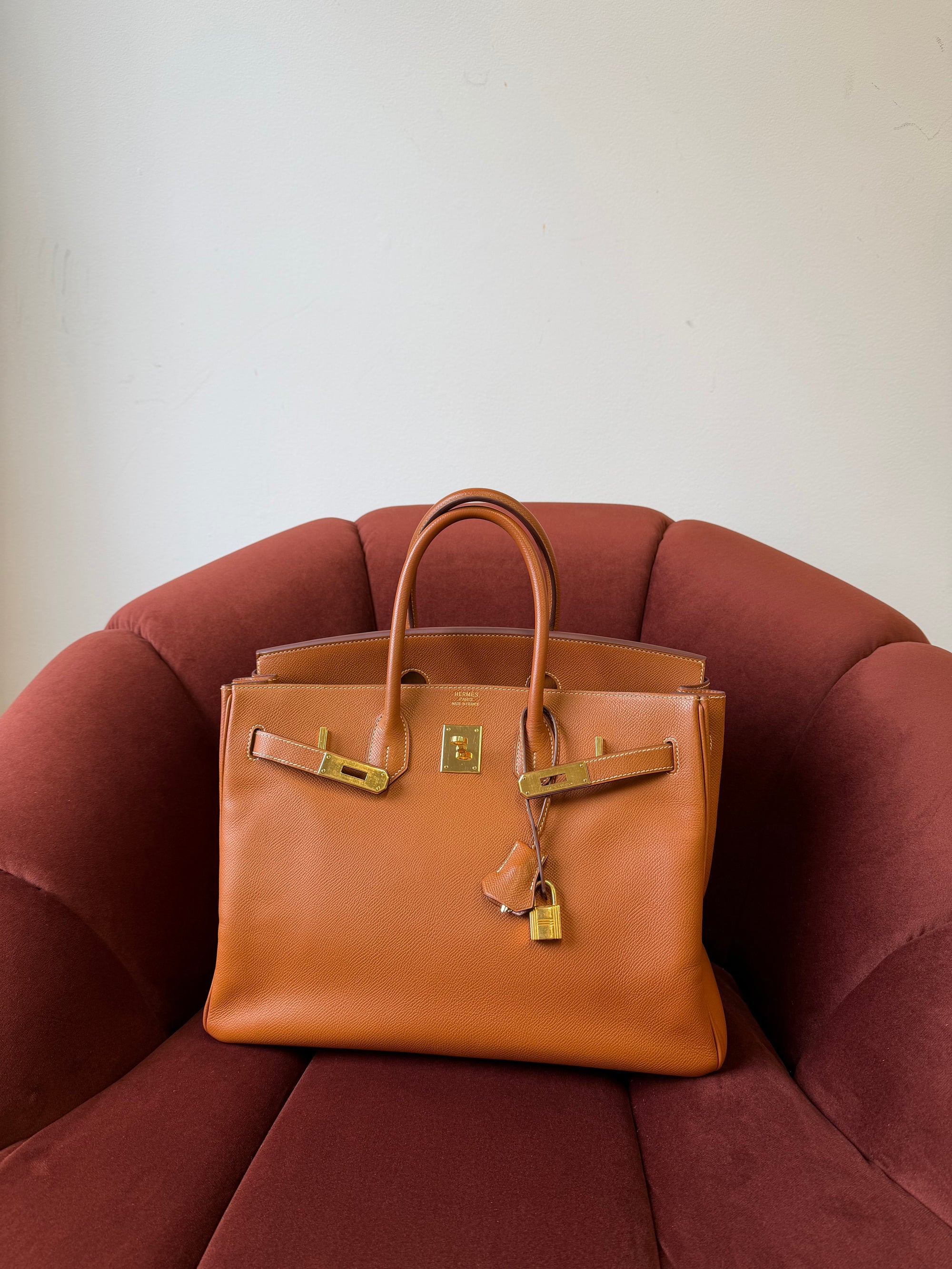 Hermès Birkin 35 In Gold Epsom (2008)