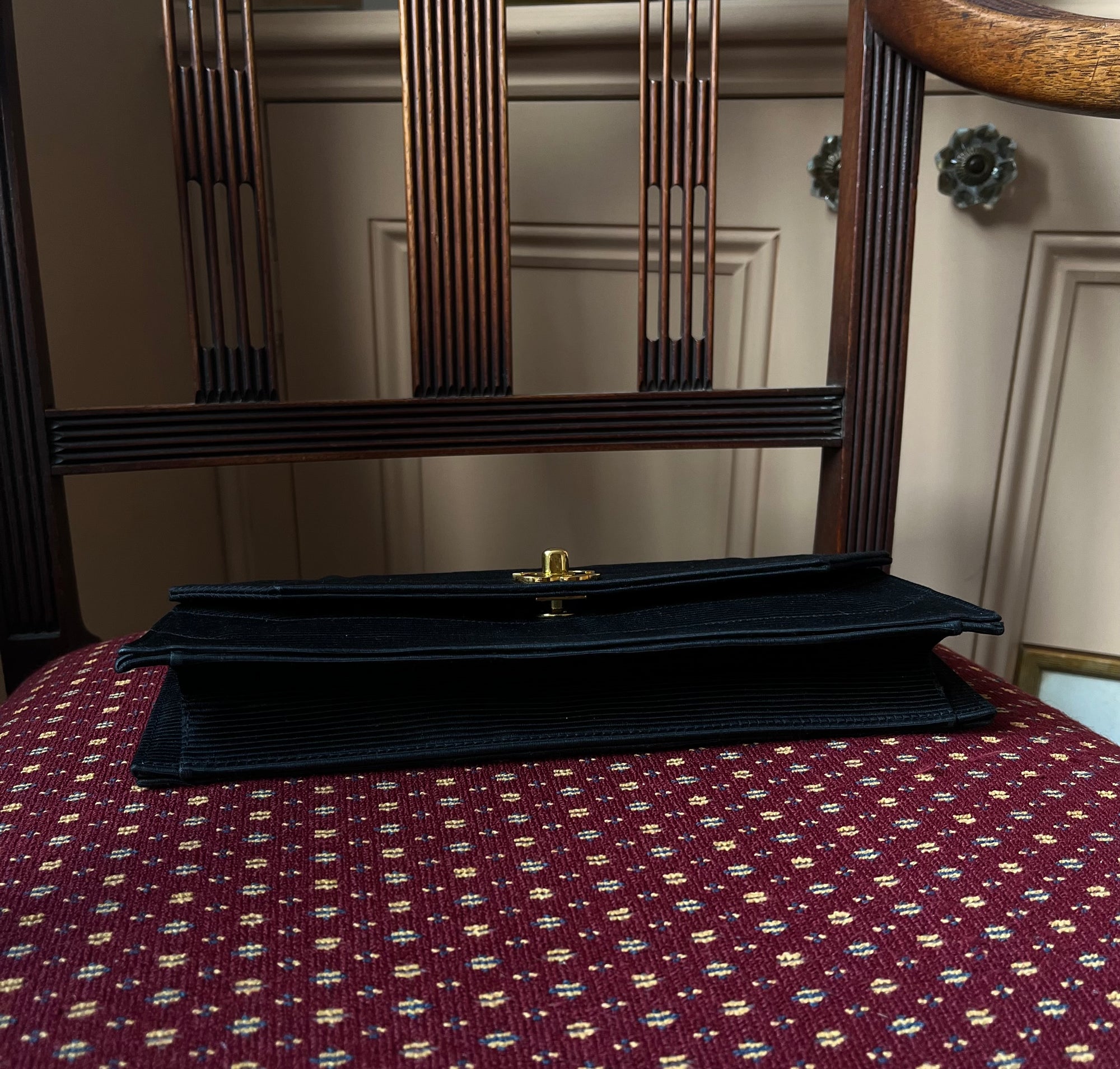 Chanel Vintage Satin Envelope Clutch (1991-1994)