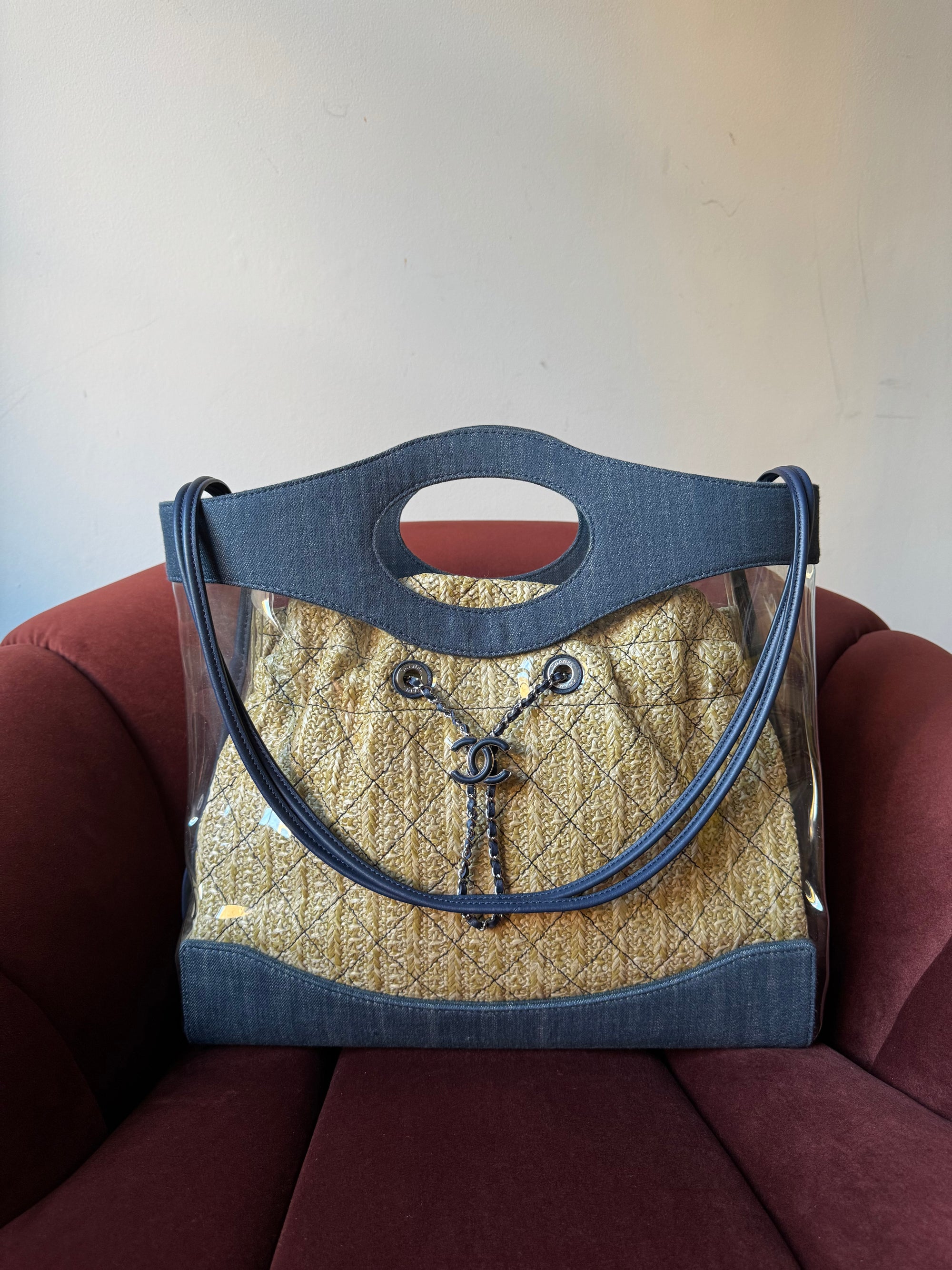 Chanel PVC Denim &amp; Raffia Tote (2019)