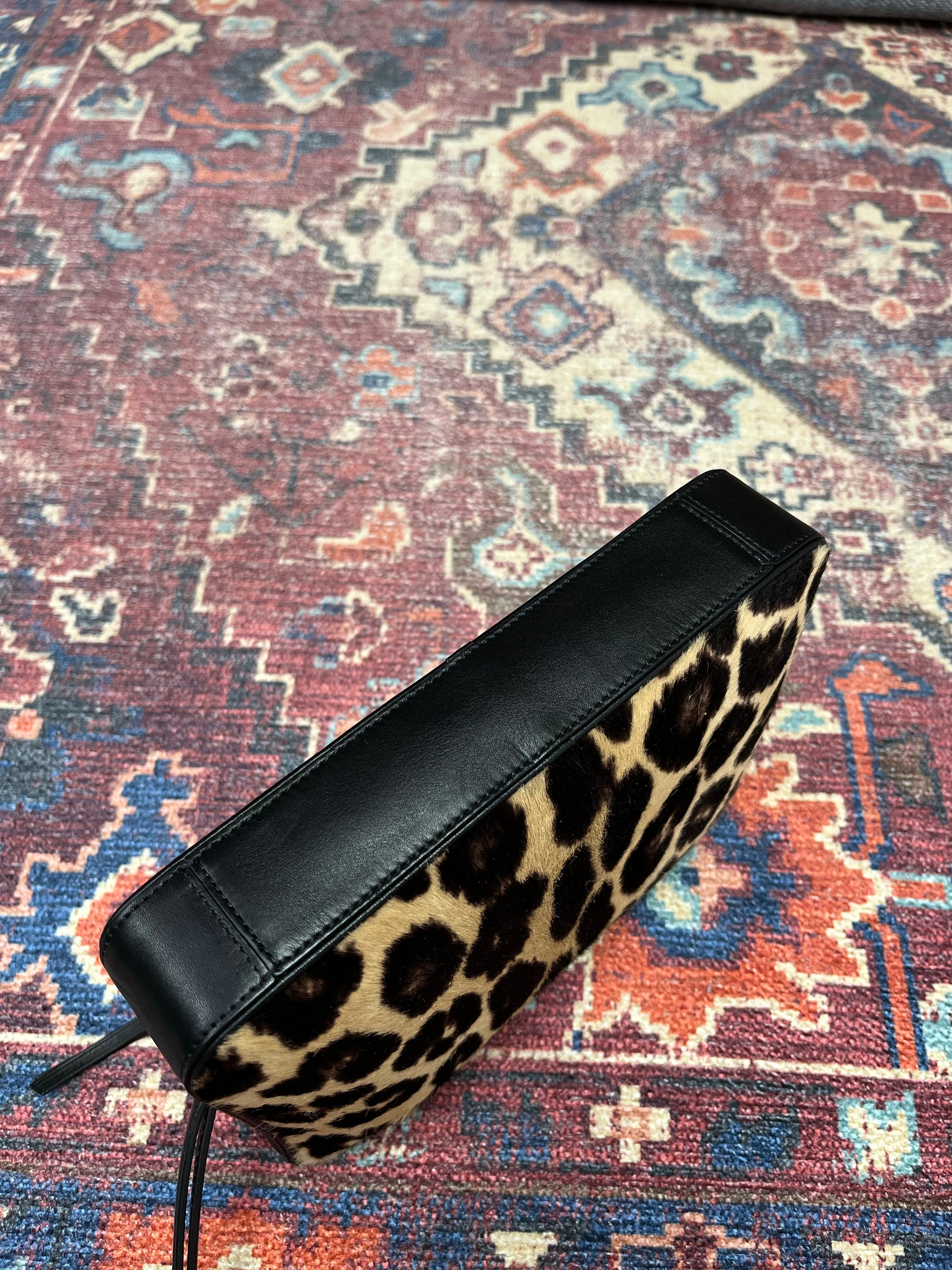 Celine by Phoebe Philo Leopard Print Calf hair Clutch