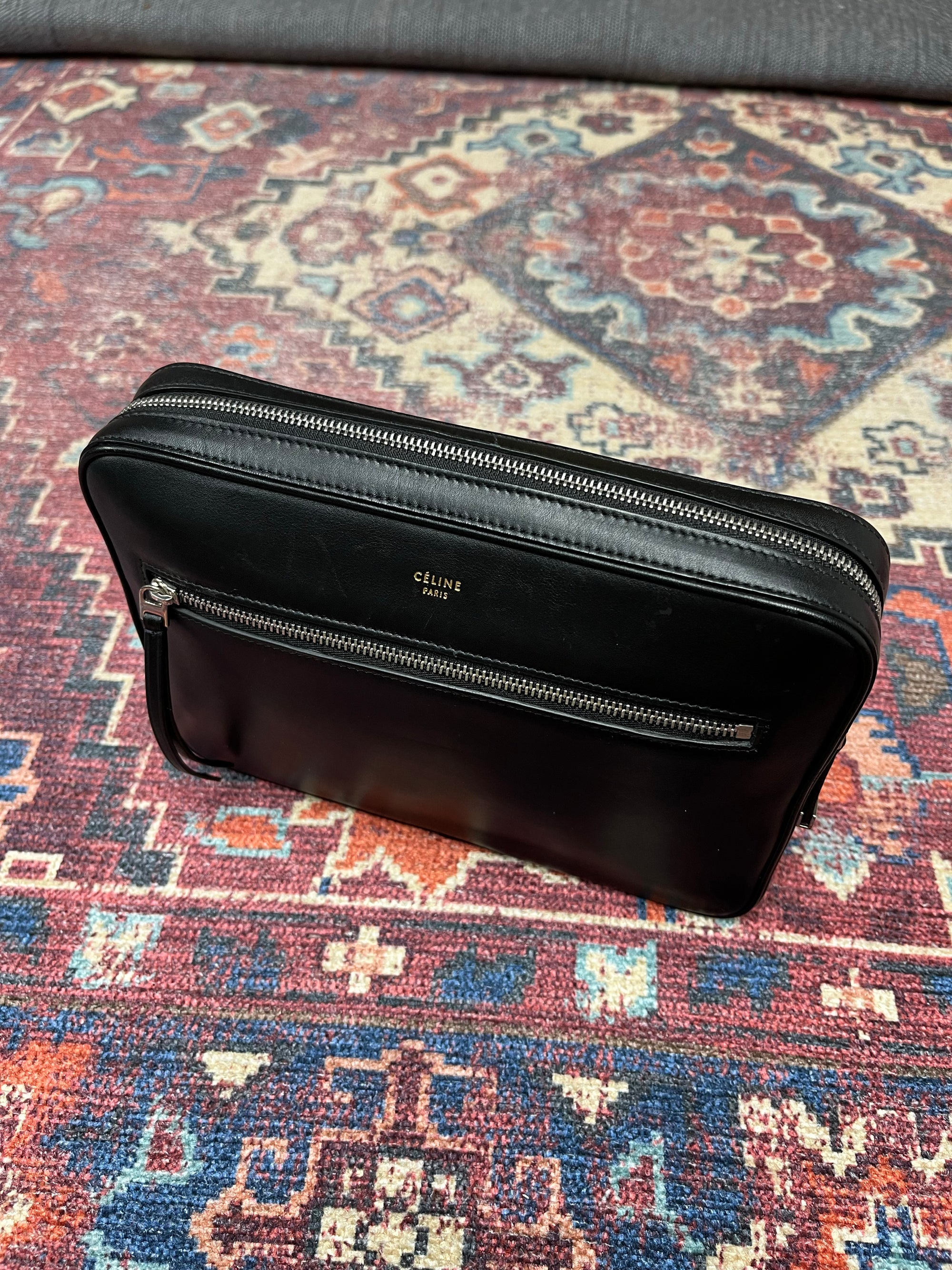 Celine by Phoebe Philo Leopard Print Calf hair Clutch