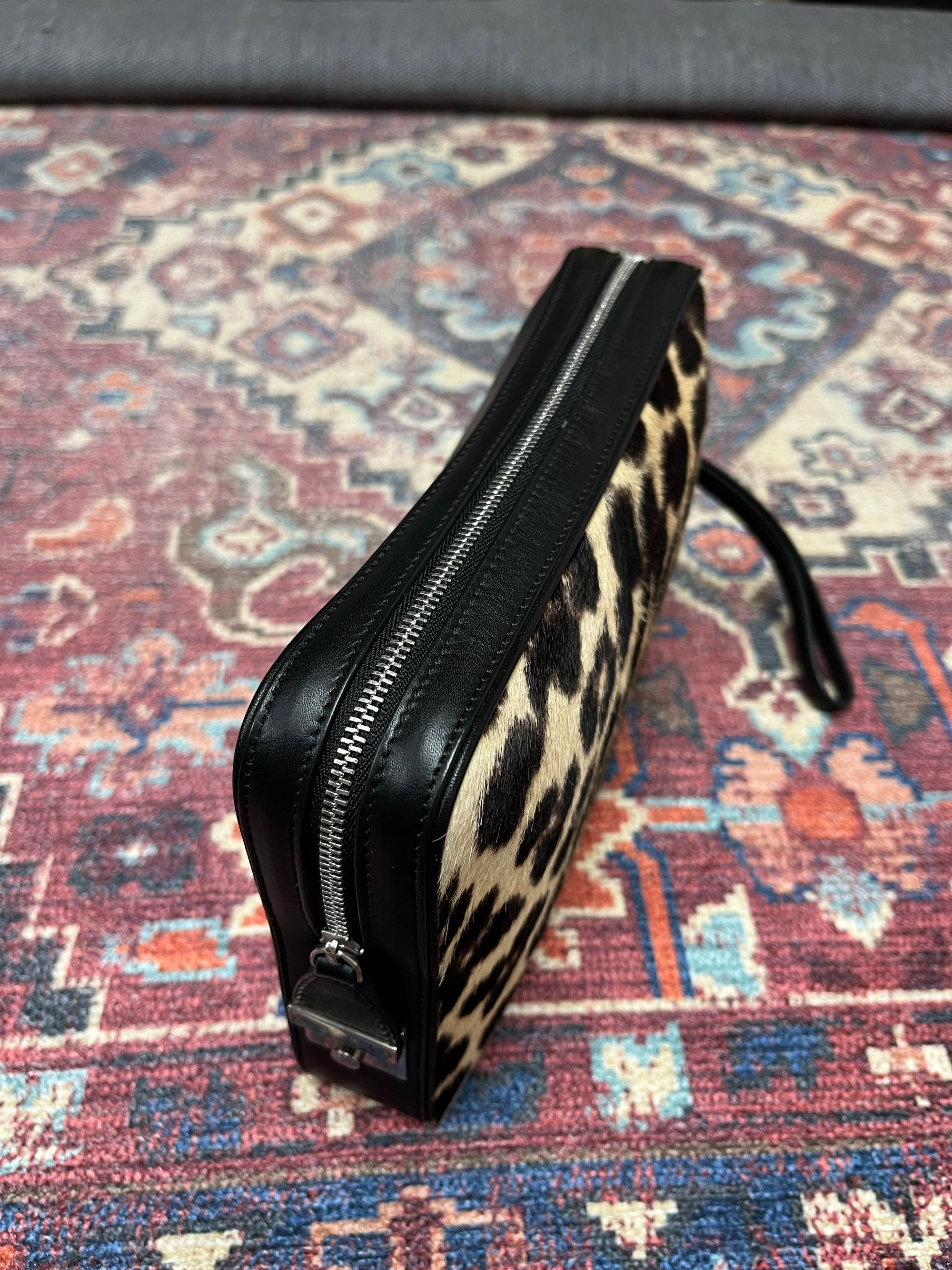 Celine by Phoebe Philo Leopard Print Calf hair Clutch