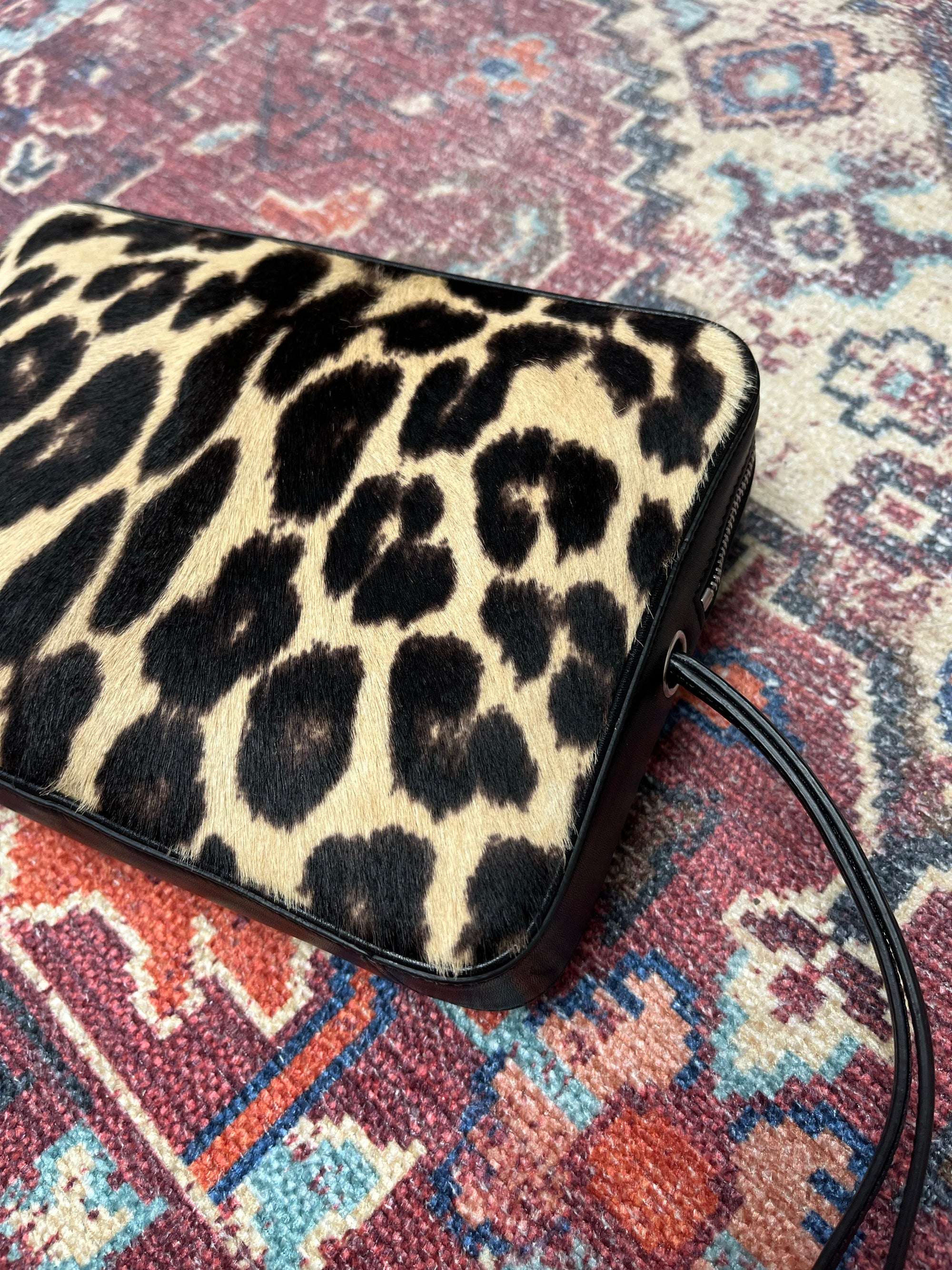 Celine by Phoebe Philo Leopard Print Calf hair Clutch