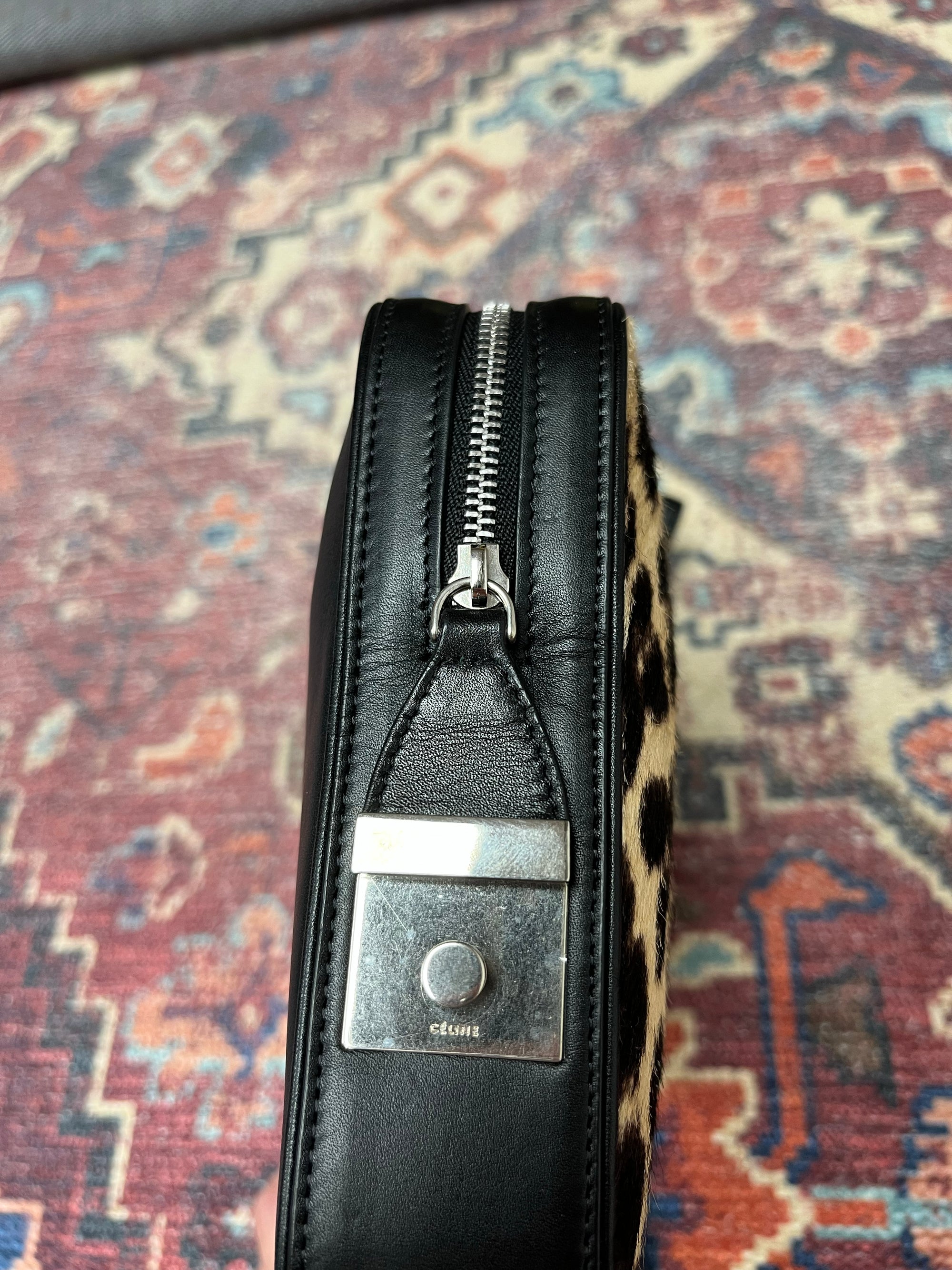 Celine by Phoebe Philo Leopard Print Calf hair Clutch