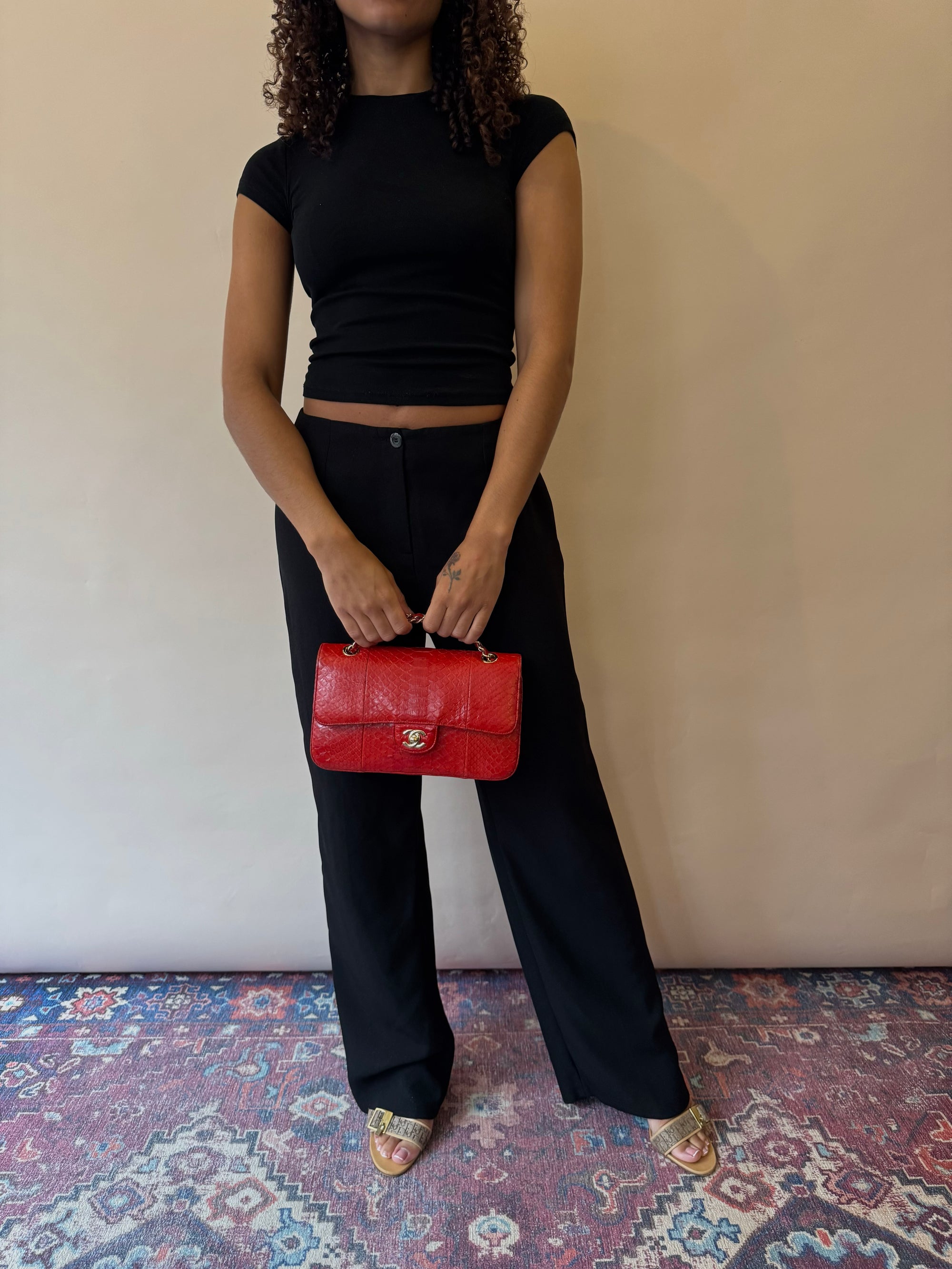 Chanel Python Medium Double Flap (2014)