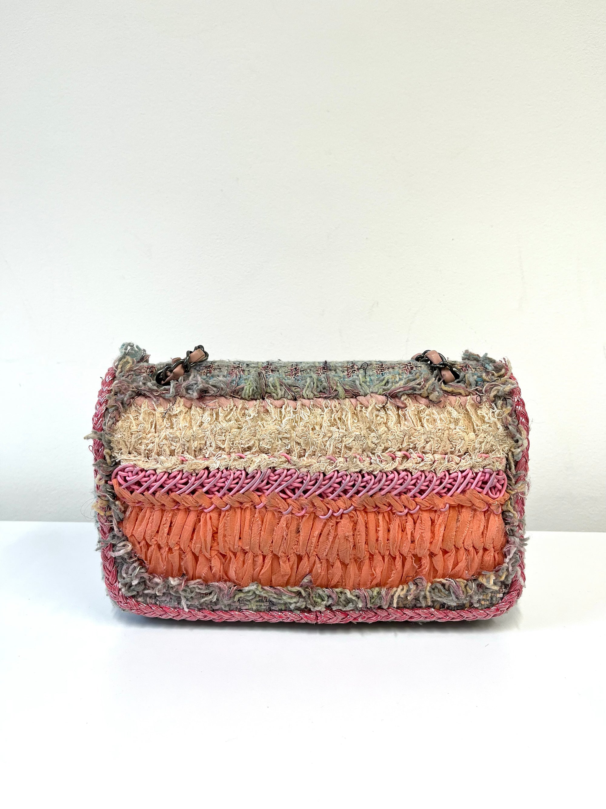 Chanel Multicolour Braided Tweed &amp; Ribbon Classic Flap (2014)