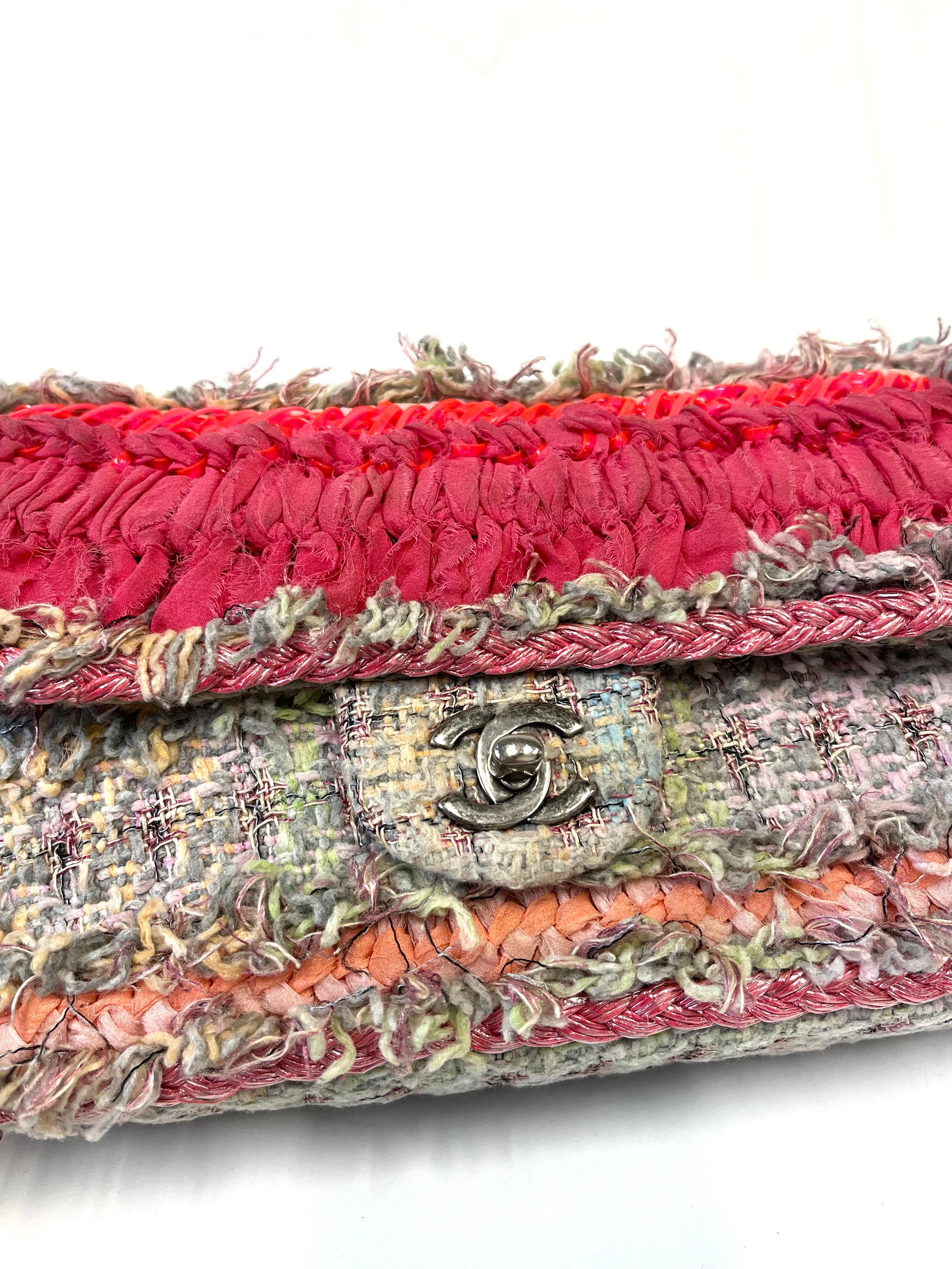 Chanel Multicolour Braided Tweed &amp; Ribbon Classic Flap (2014)