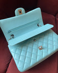 Chanel Medium Classic Double Flap In Tiffany Blue Lambskin (2019)