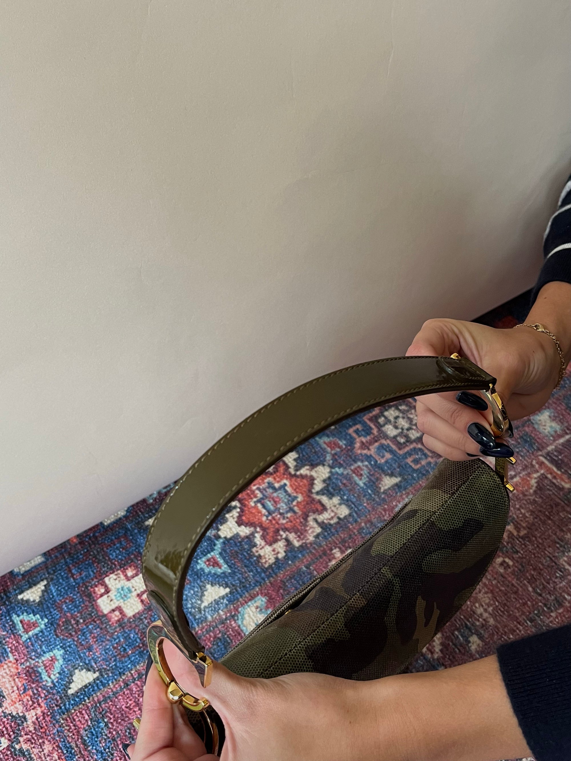 Vintage Dior Camouflage Saddle Bag