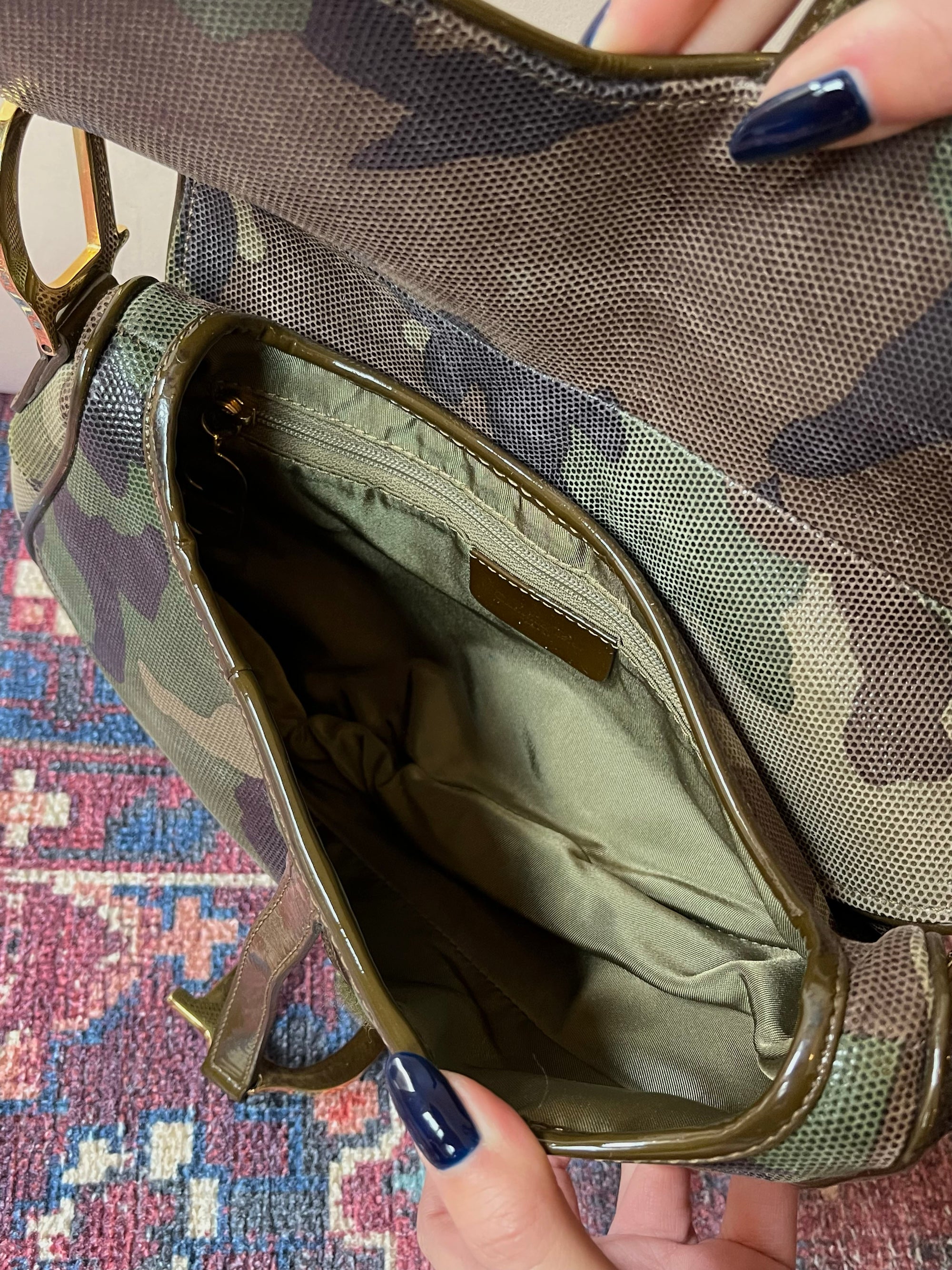 Vintage Dior Camouflage Saddle Bag