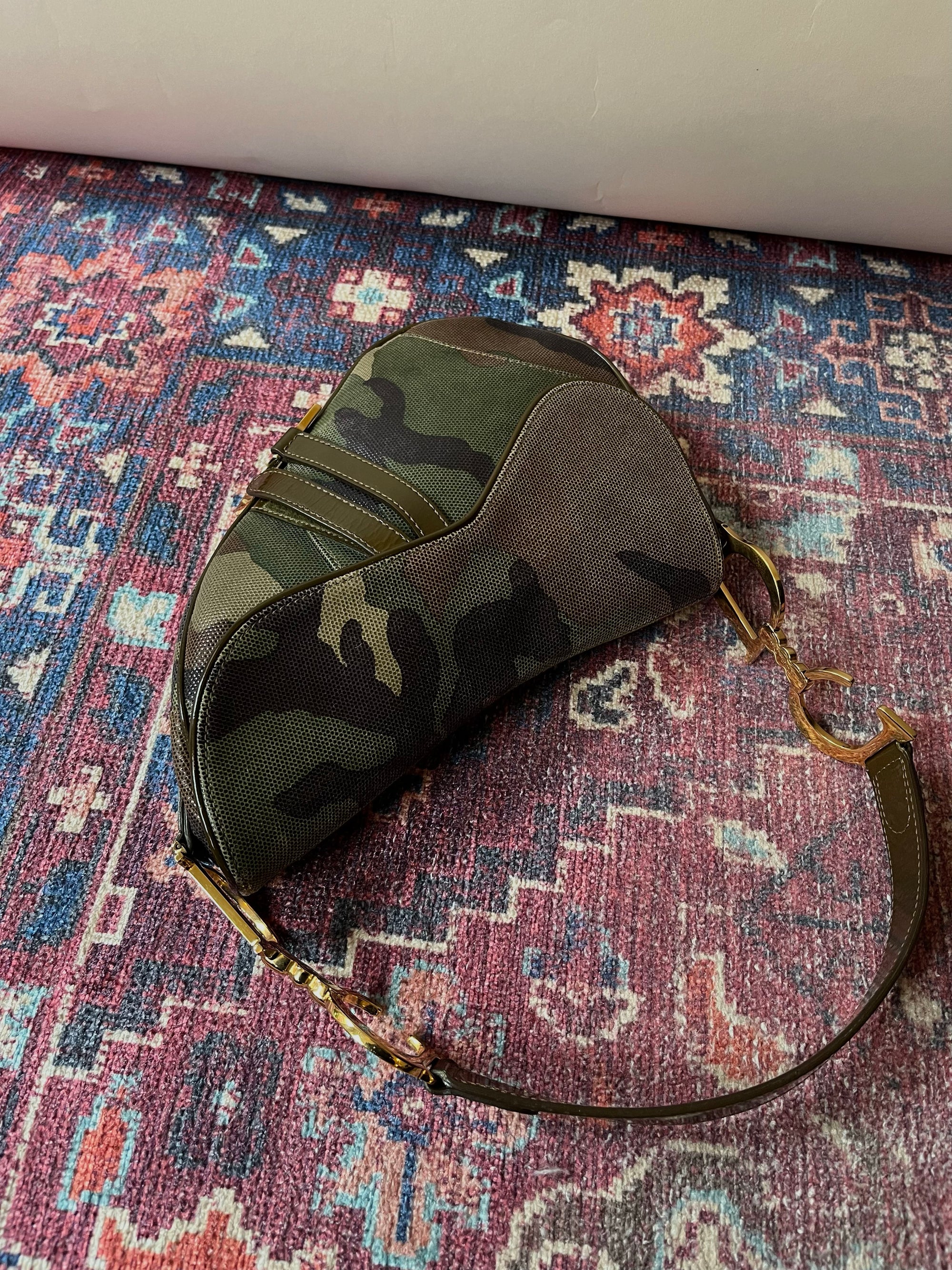 Vintage Dior Camouflage Saddle Bag