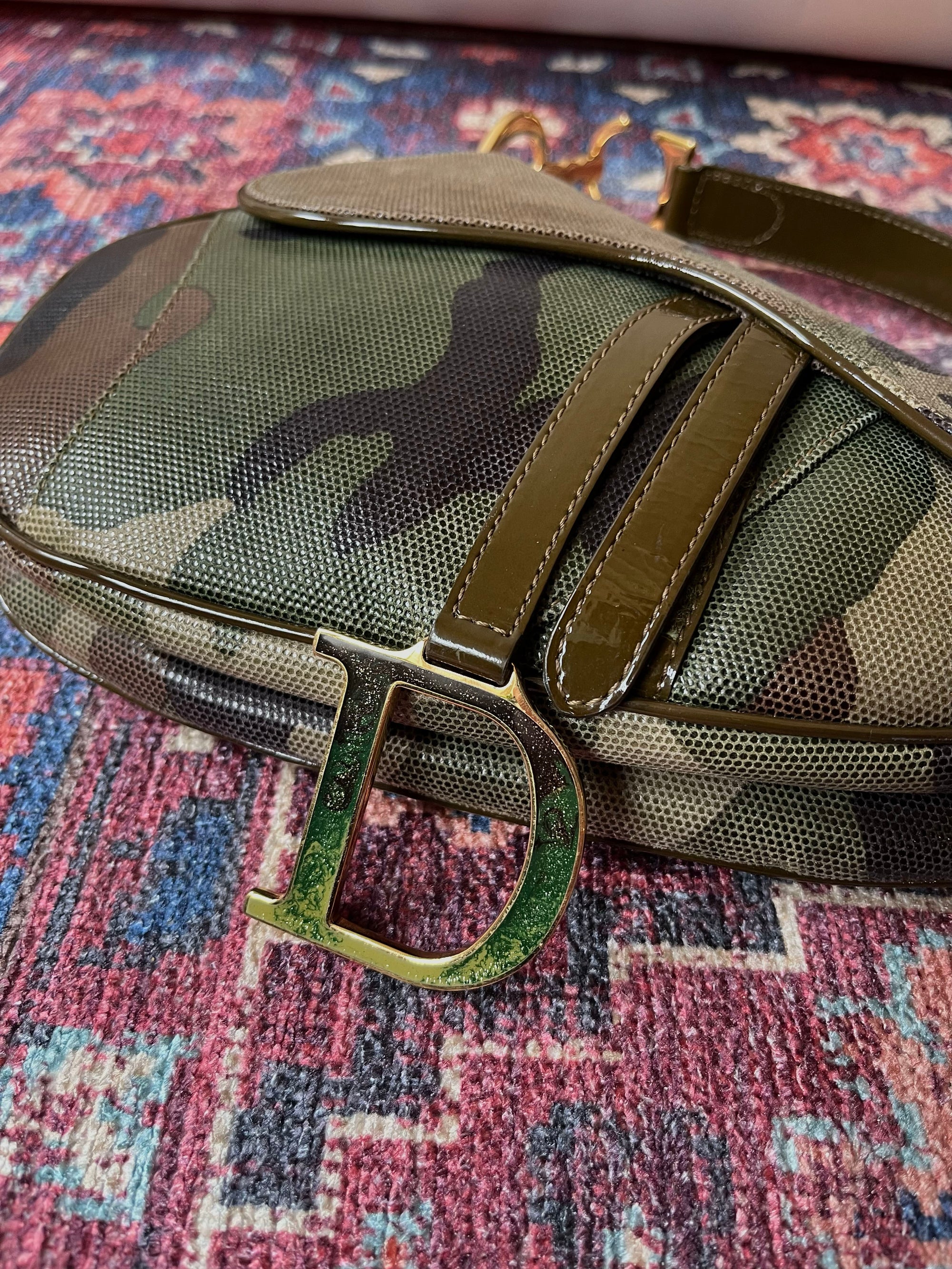 Vintage Dior Camouflage Saddle Bag