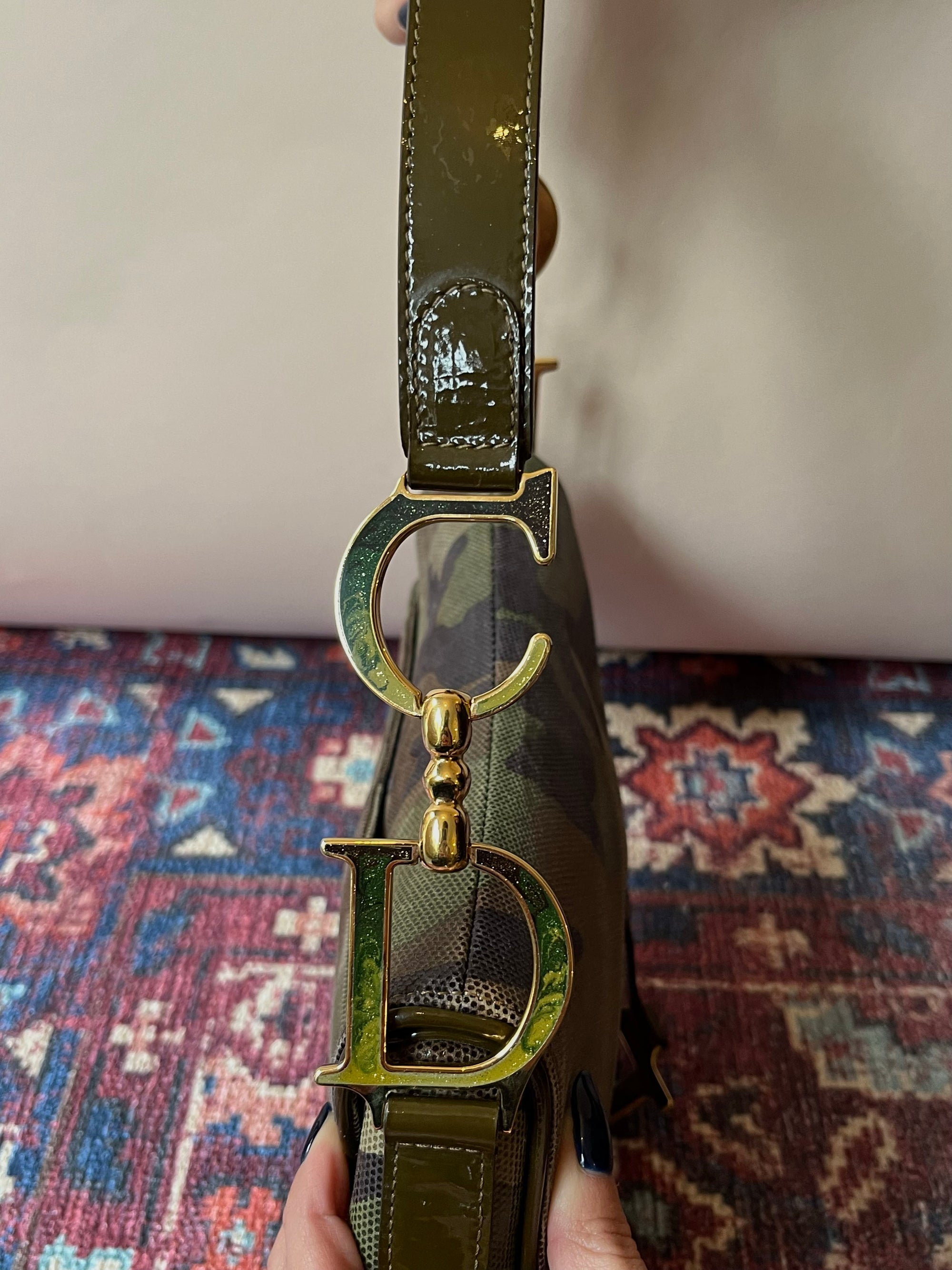 Vintage Dior Camouflage Saddle Bag