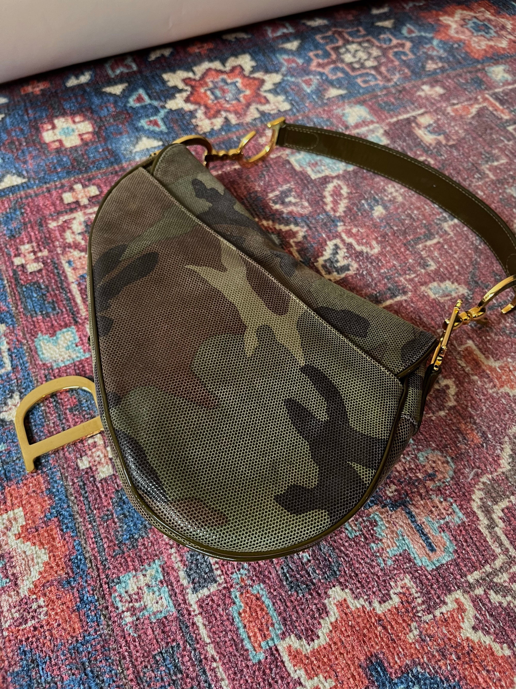 Vintage Dior Camouflage Saddle Bag