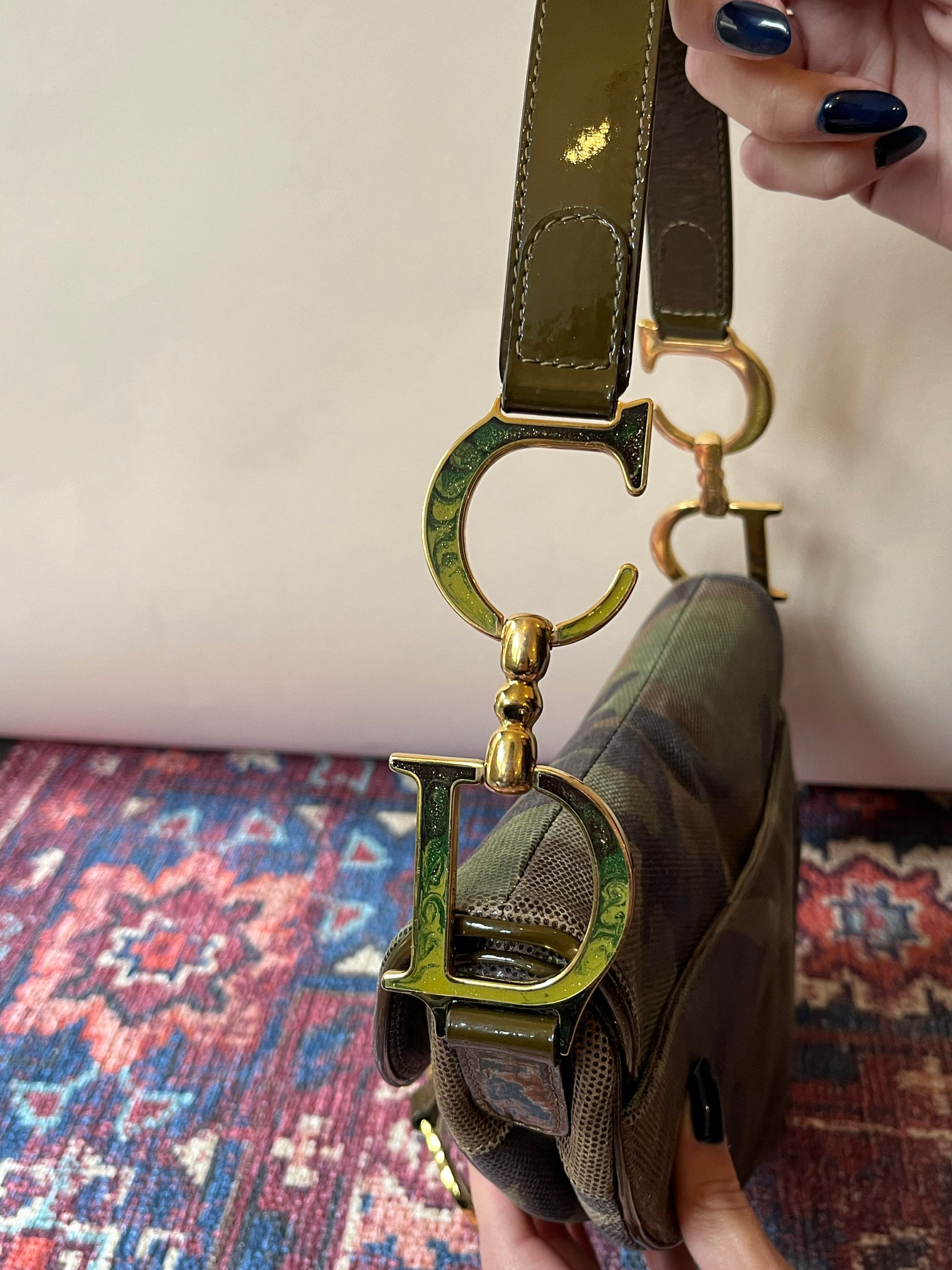 Vintage Dior Camouflage Saddle Bag