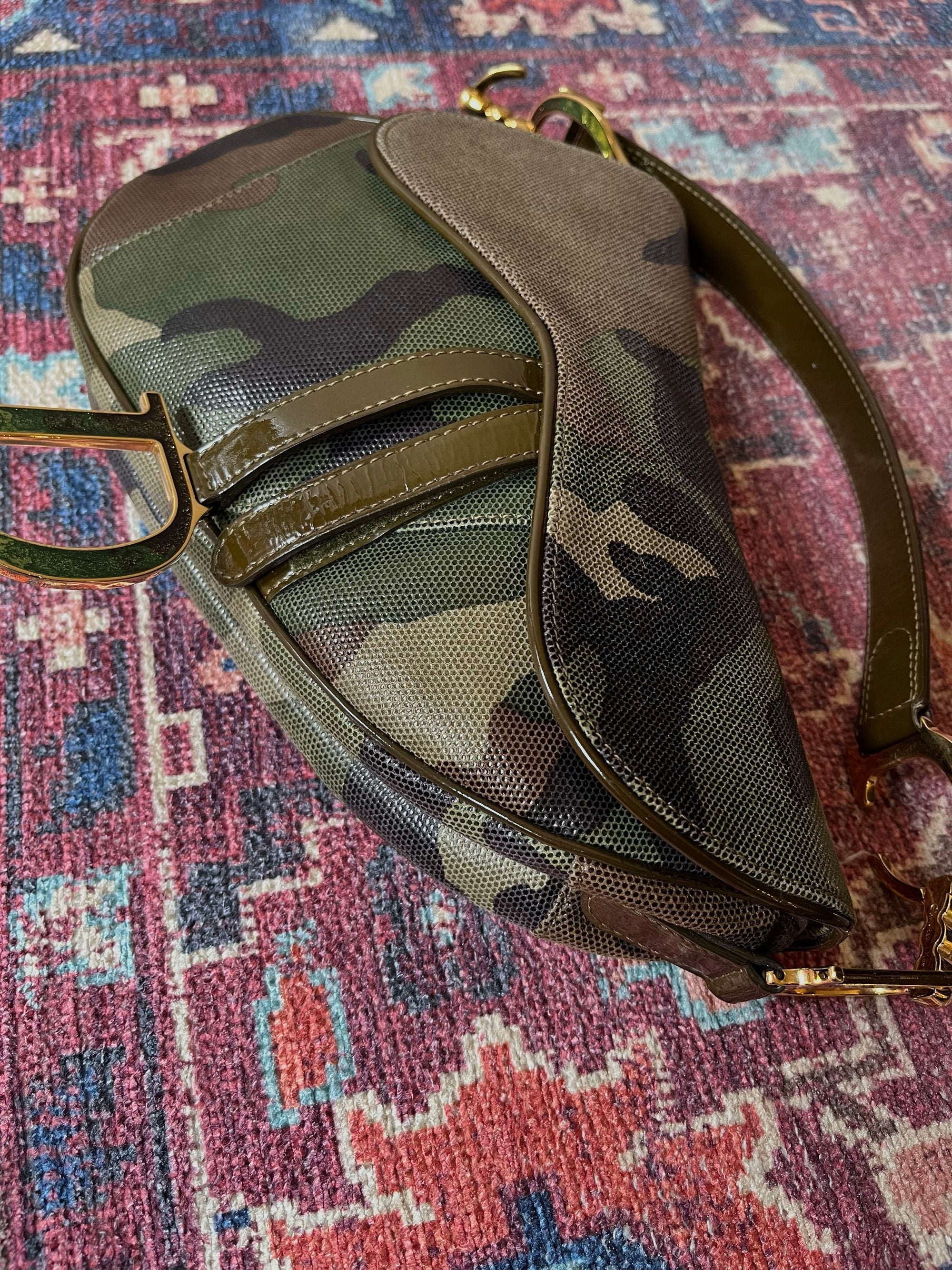 Vintage Dior Camouflage Saddle Bag