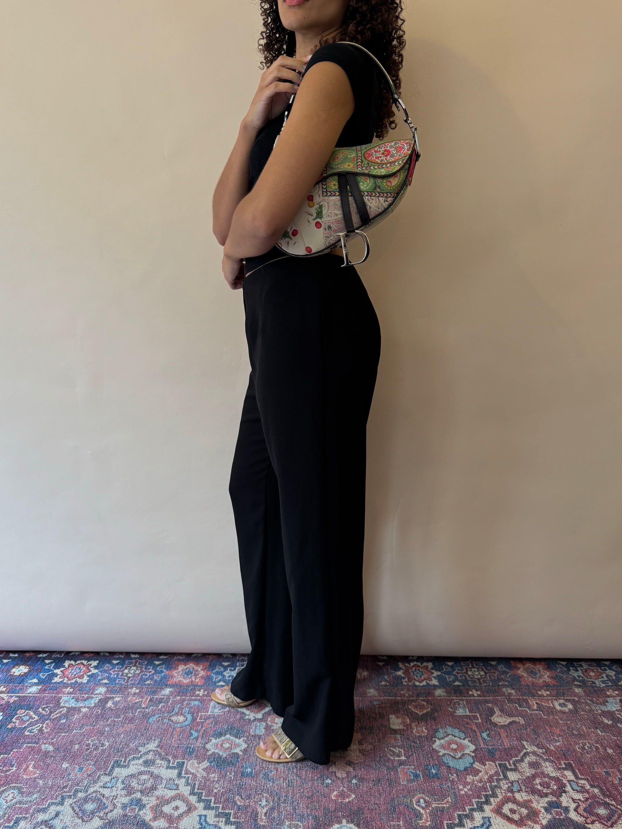 Vintage Dior Silk Paisley Saddle Bag