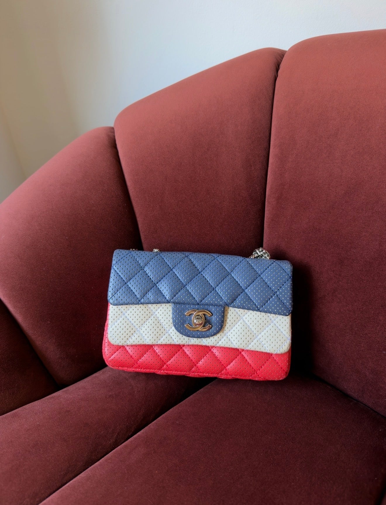 Chanel Perforated French Flag Double Flap (2006-2008)