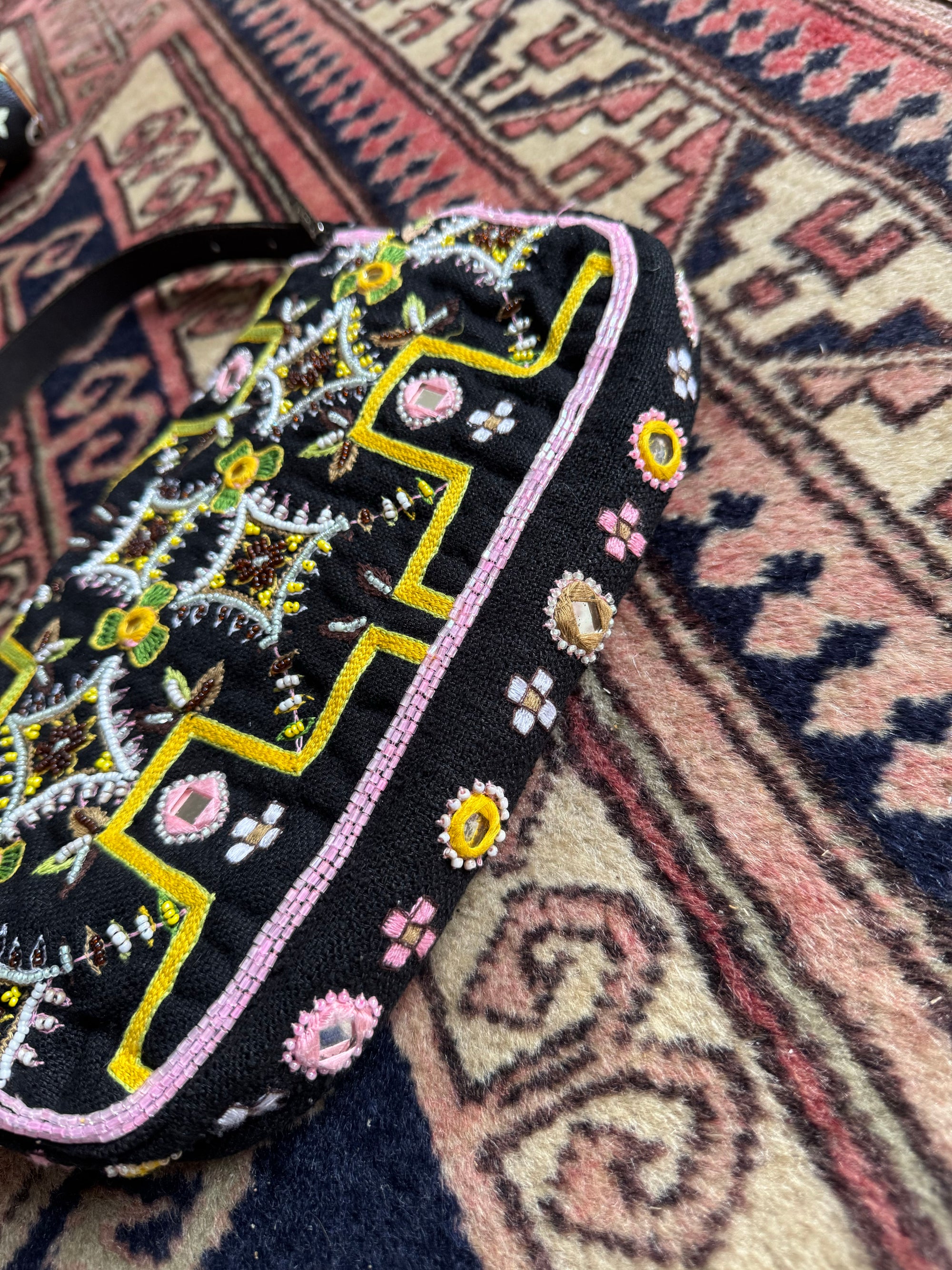 Fendi Vintage Beaded Fringe Baguette Shoulder Bag