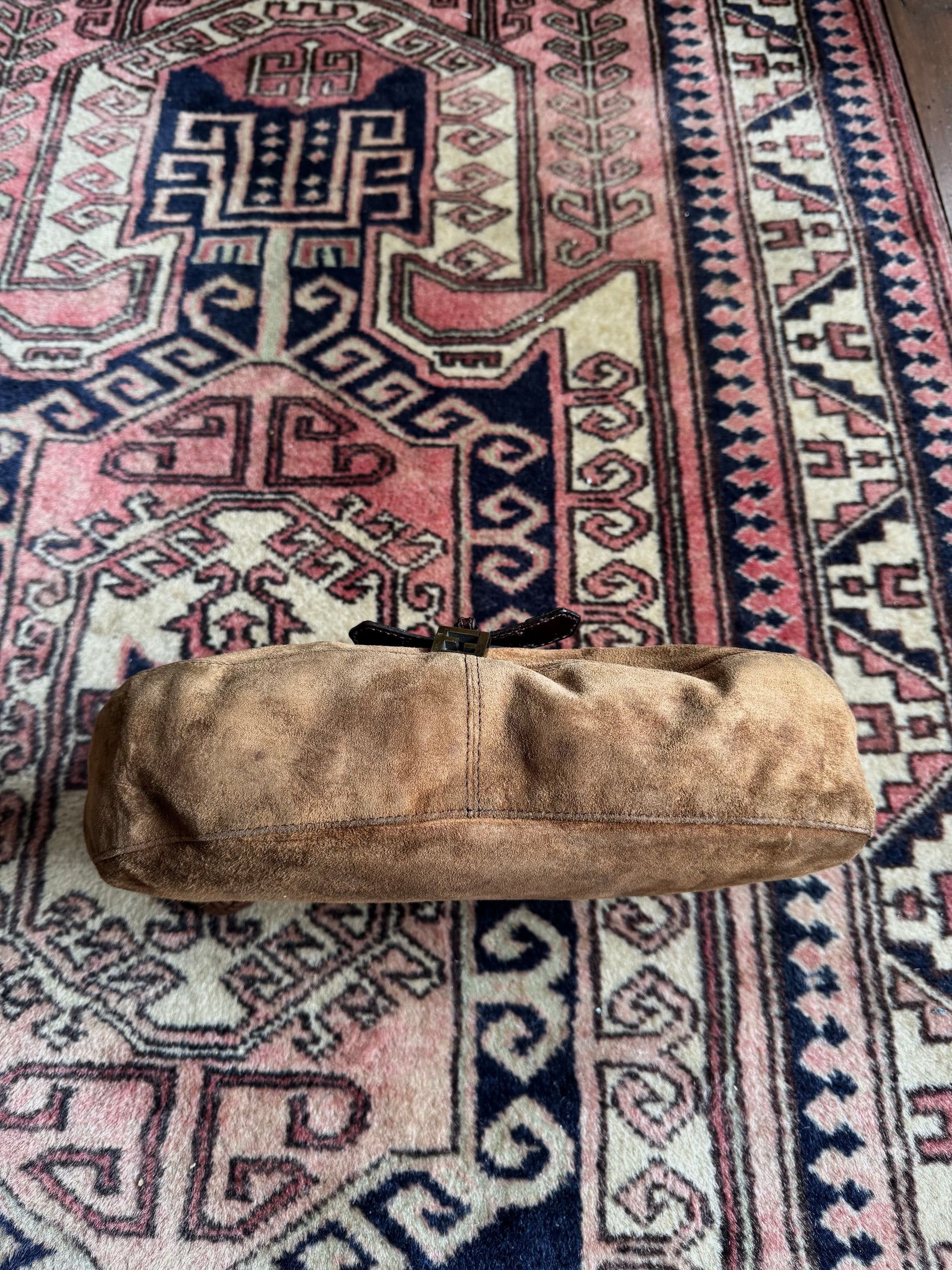 Fendi Vintage Brown Suede Rope Hobo