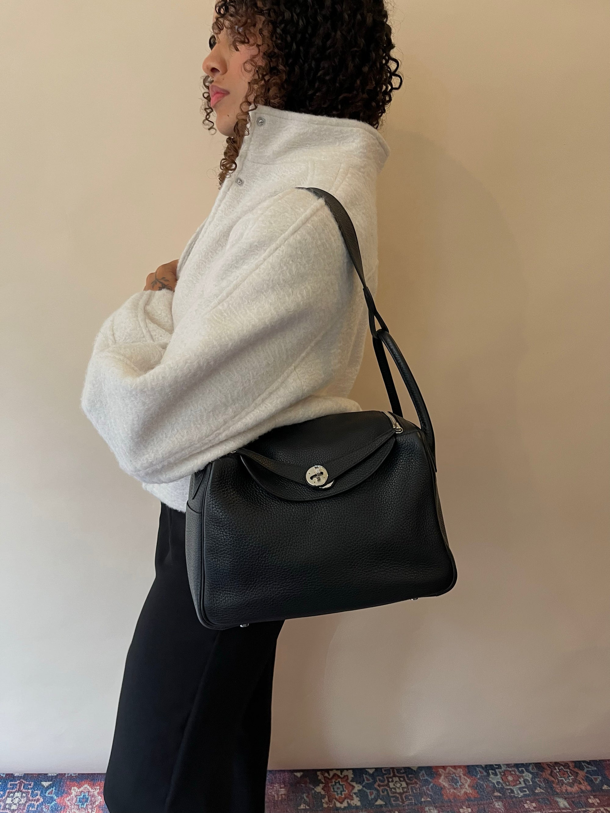 Hermès Lindy 30 In Black Clemence (2007)