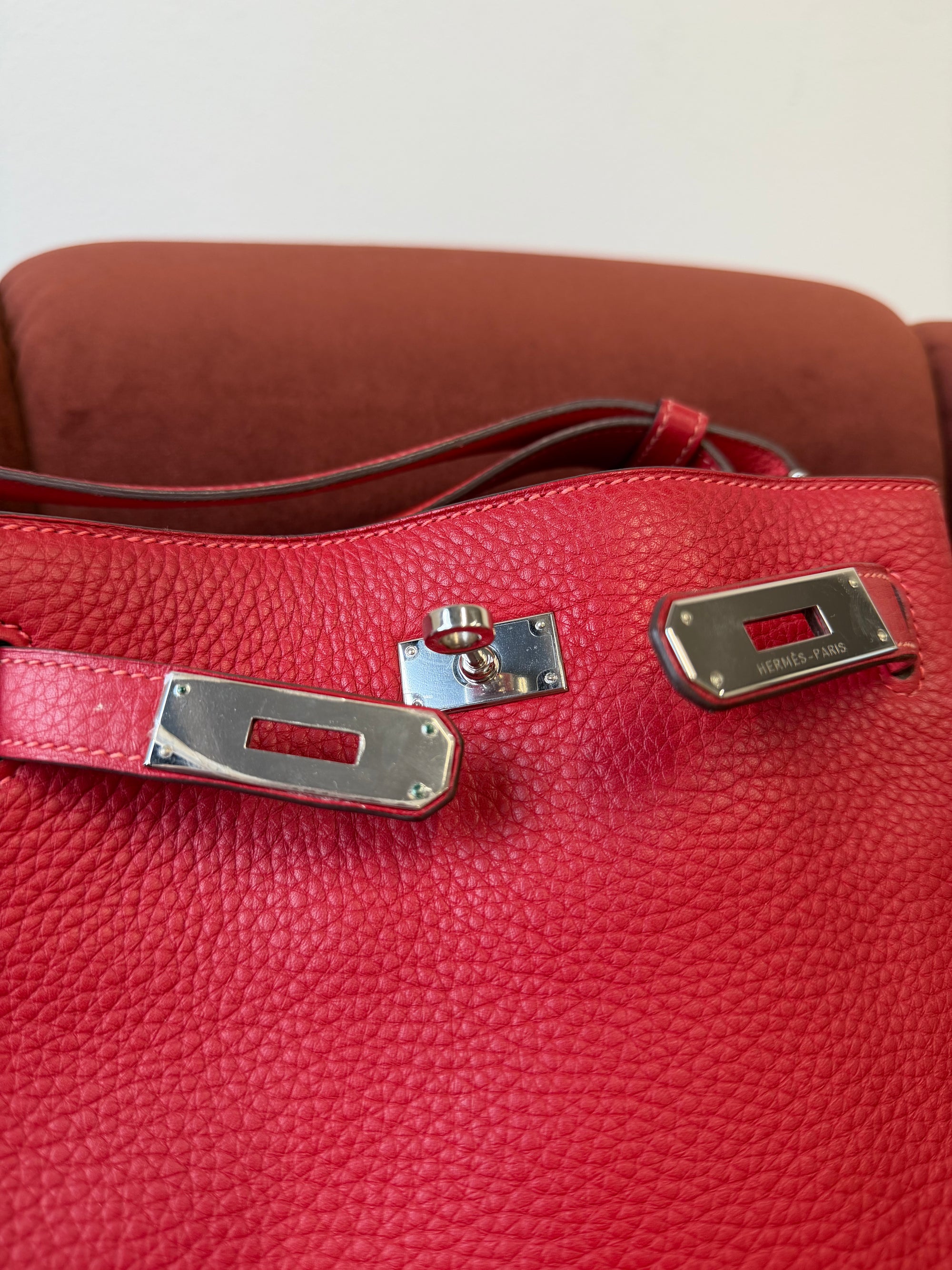 Hermès So Kelly 22 Verso Rouge Casaque / Rose Jaipur Togo (2012)