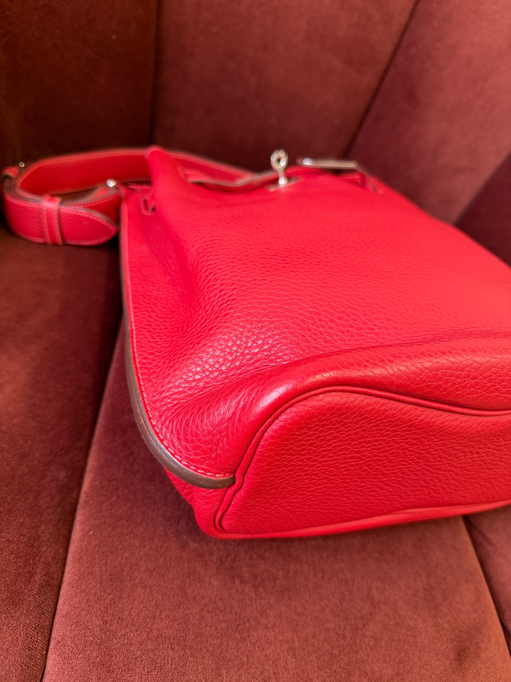 Hermès So Kelly 22 Verso Rouge Casaque / Rose Jaipur Togo (2012)