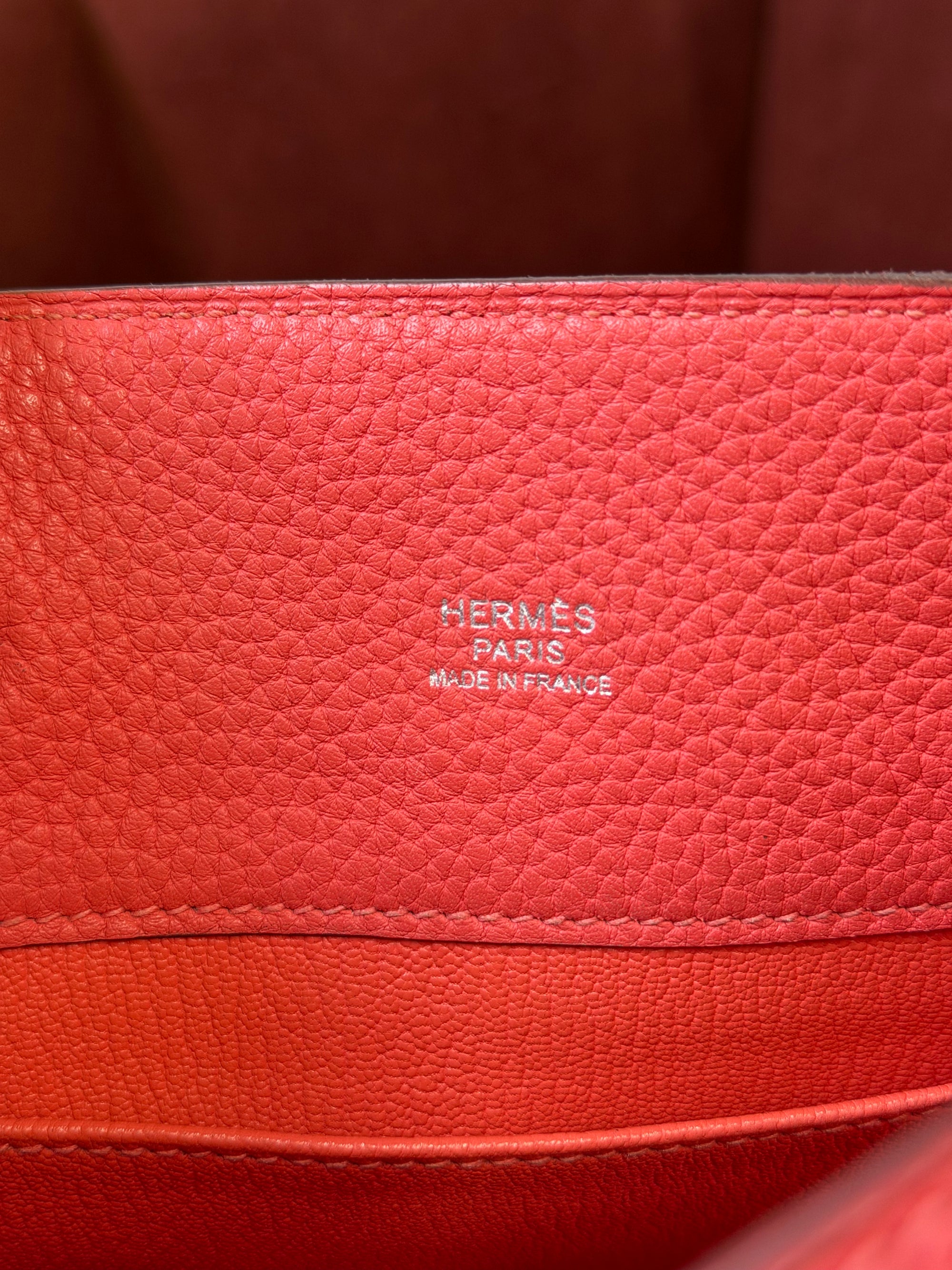 Hermès So Kelly 22 Verso Rouge Casaque / Rose Jaipur Togo (2012)