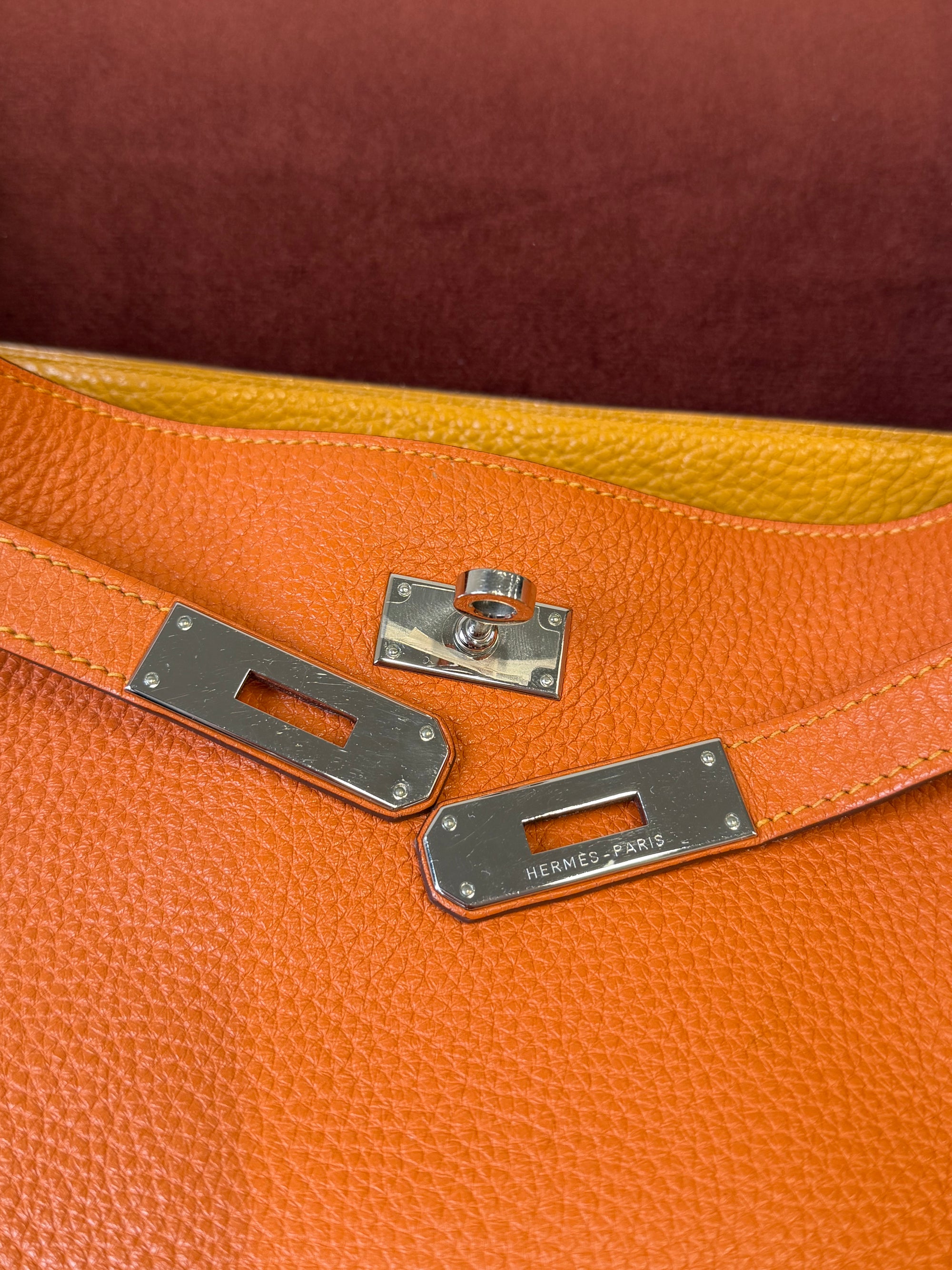 Hermès So Kelly 26 Verso In Orange/Yellow Togo (2012)