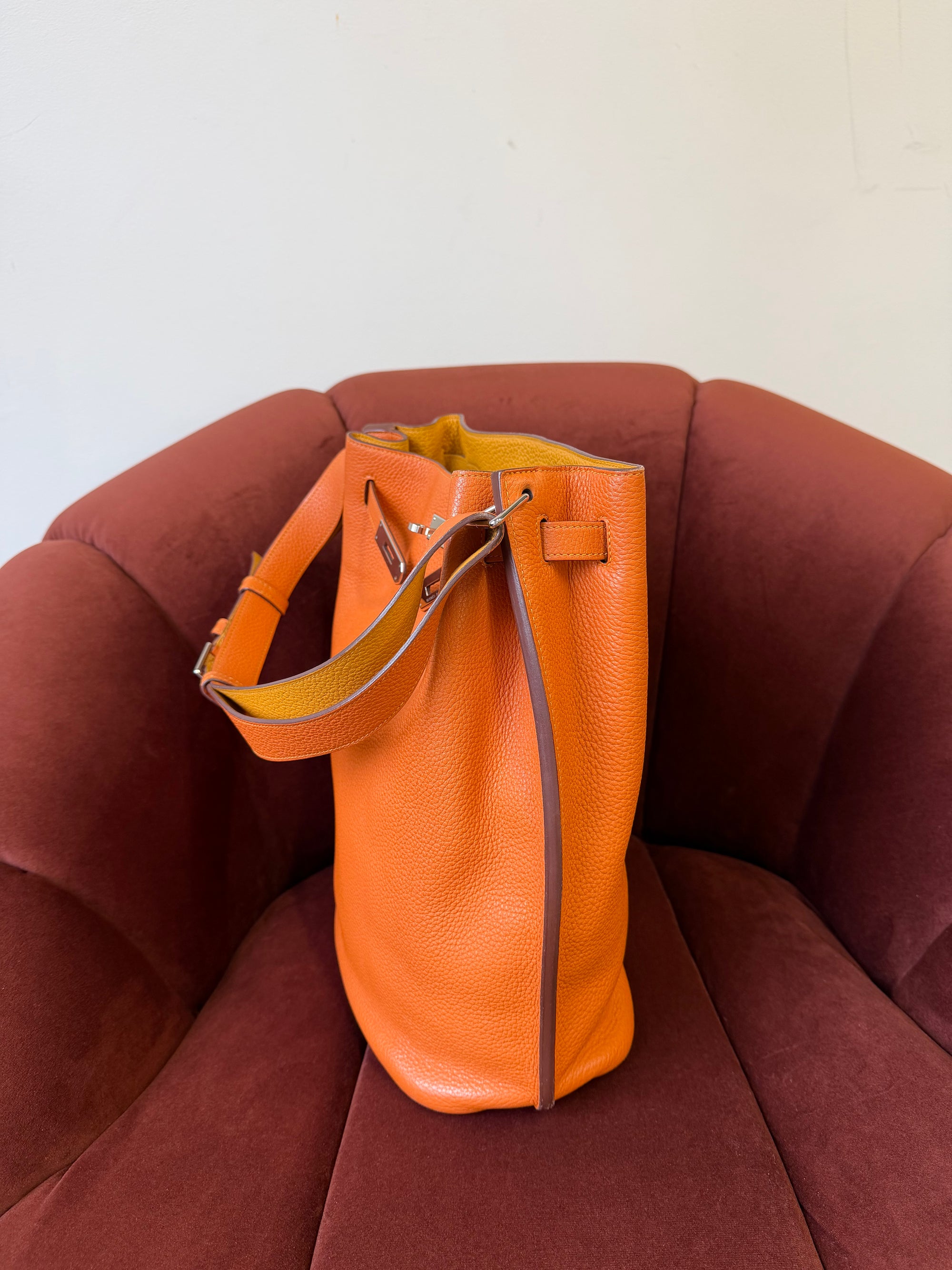 Hermès So Kelly 26 Verso In Orange/Yellow Togo (2012)