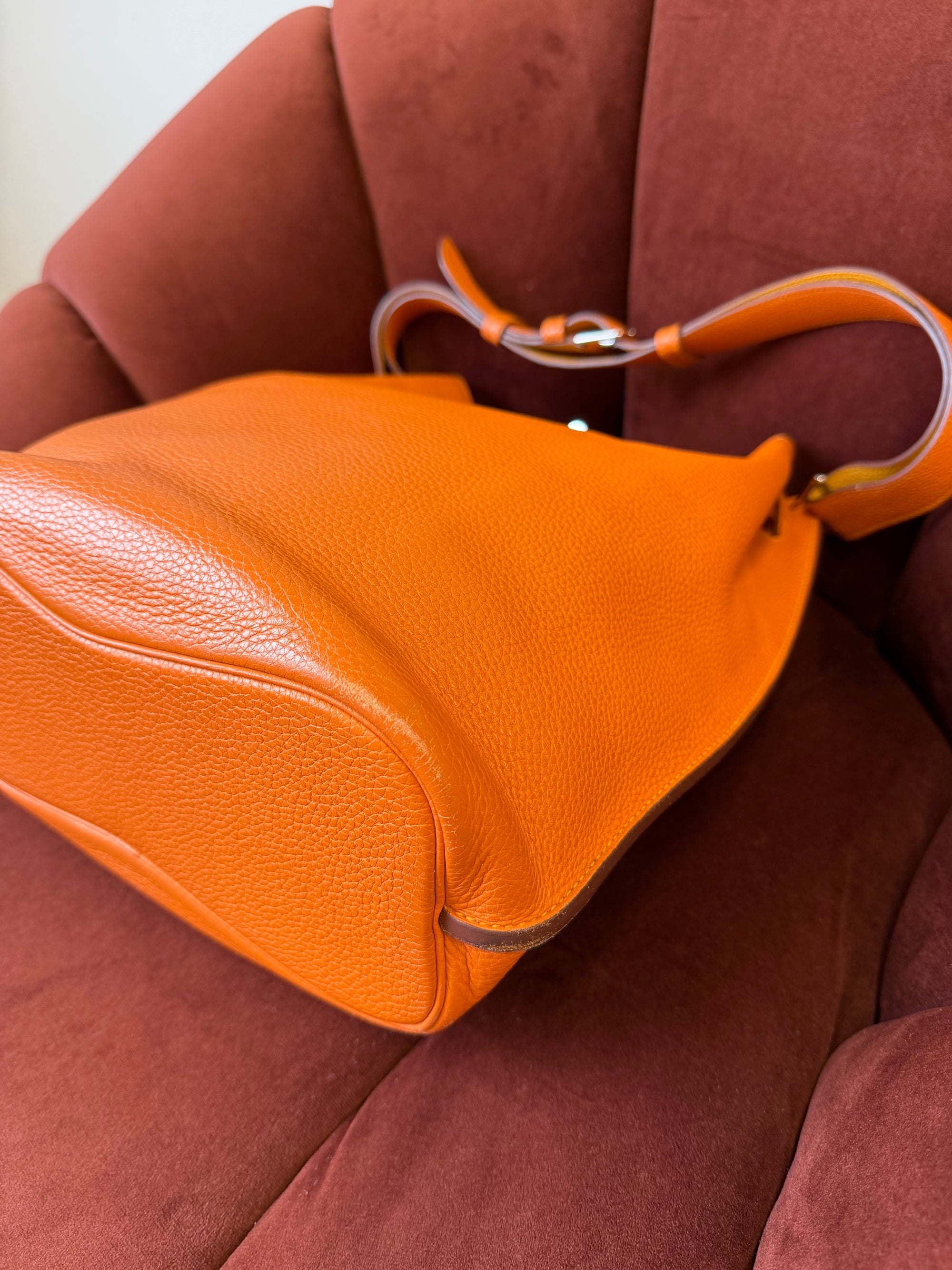 Hermès So Kelly 26 Verso In Orange/Yellow Togo (2012)