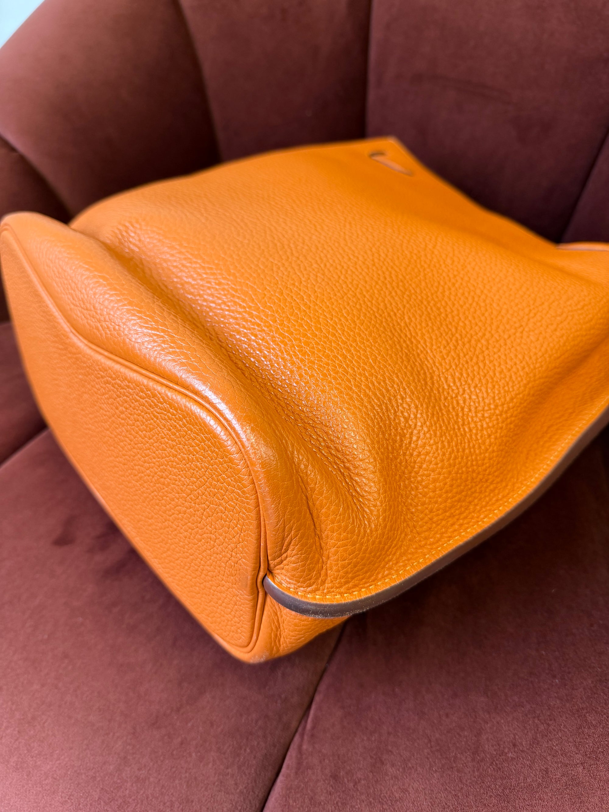 Hermès So Kelly 26 Verso In Orange/Yellow Togo (2012)