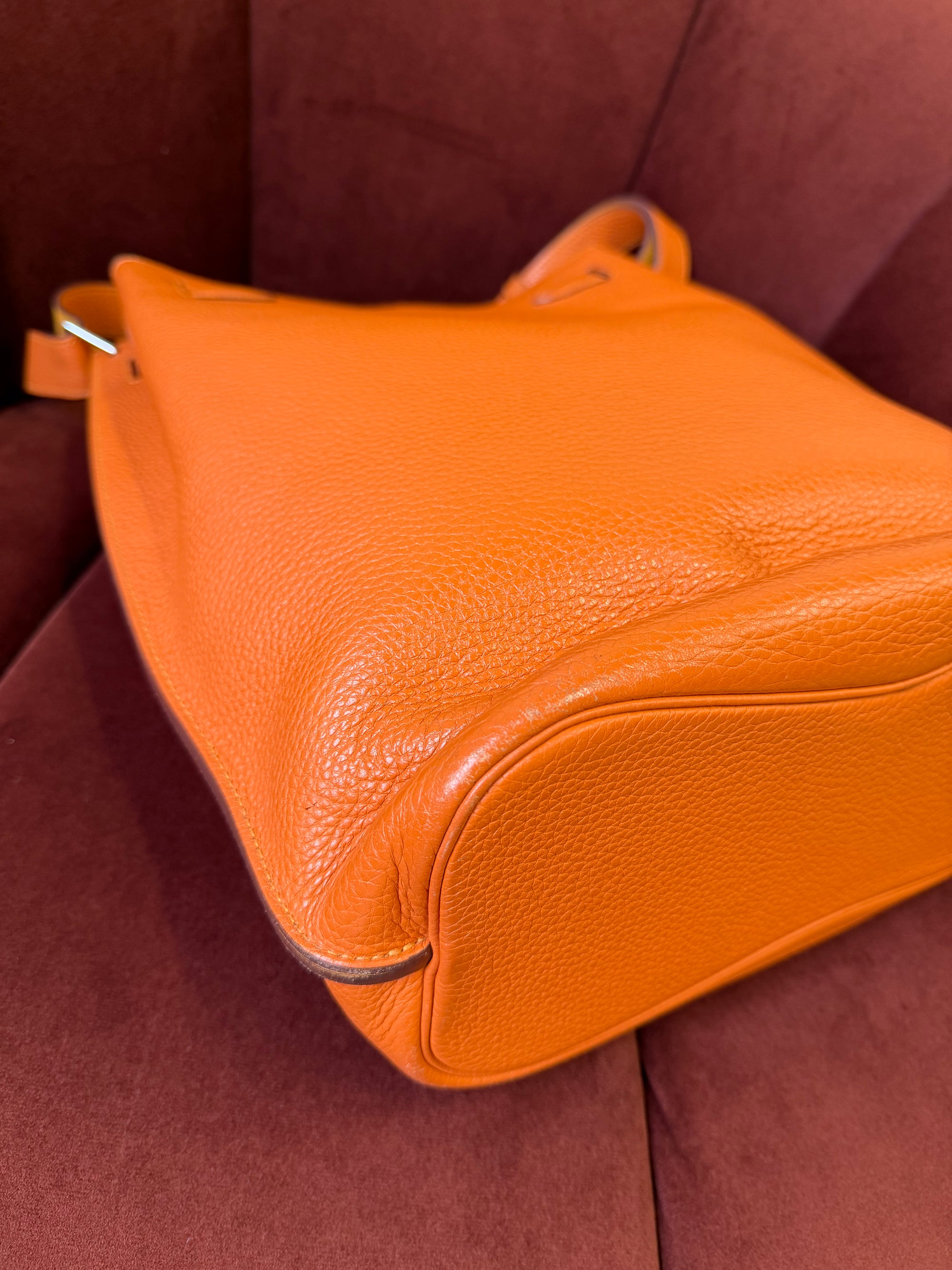 Hermès So Kelly 26 Verso In Orange/Yellow Togo (2012)