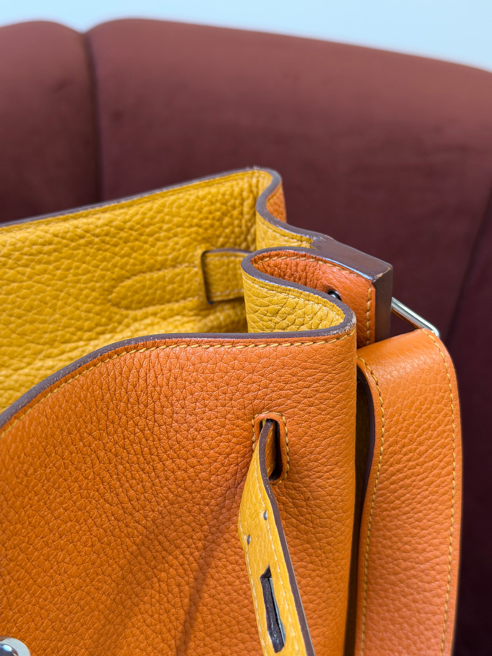 Hermès So Kelly 26 Verso In Orange/Yellow Togo (2012)
