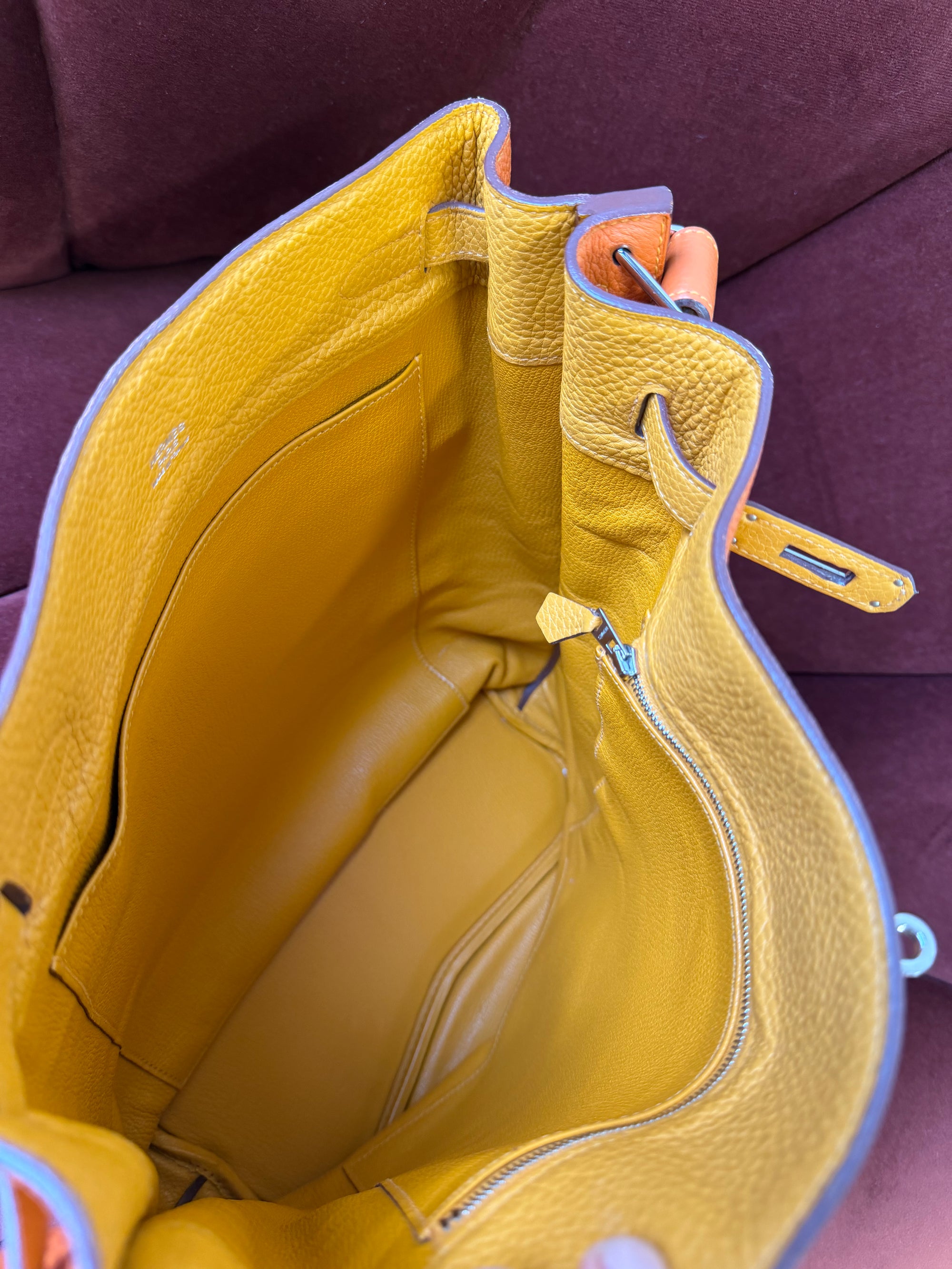 Hermès So Kelly 26 Verso In Orange/Yellow Togo (2012)