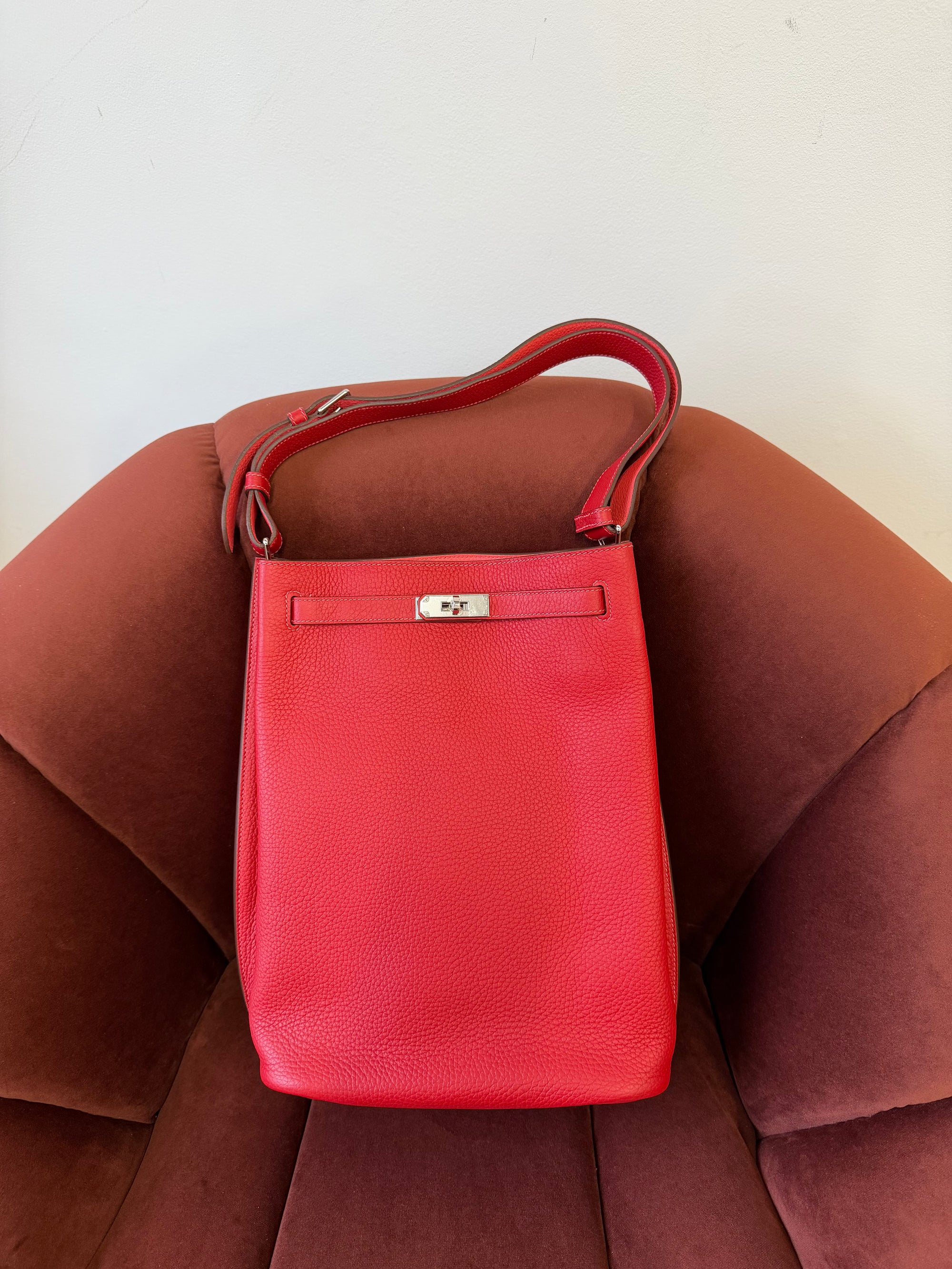 Hermès So Kelly 26 Verso In Rouge Casaque/ Rose Jaipur Togo (2012)