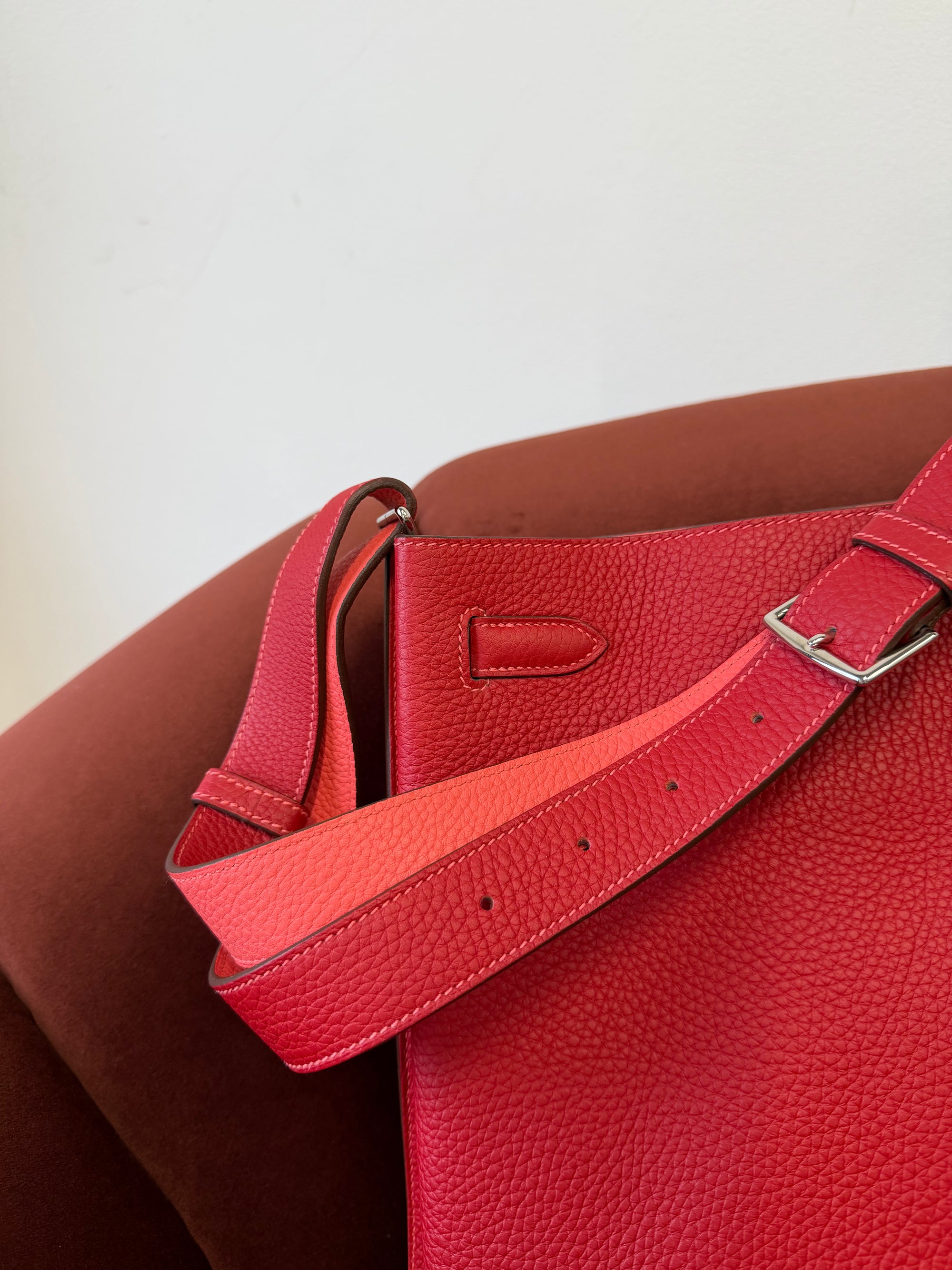 Hermès So Kelly 26 Verso In Rouge Casaque/ Rose Jaipur Togo (2012)