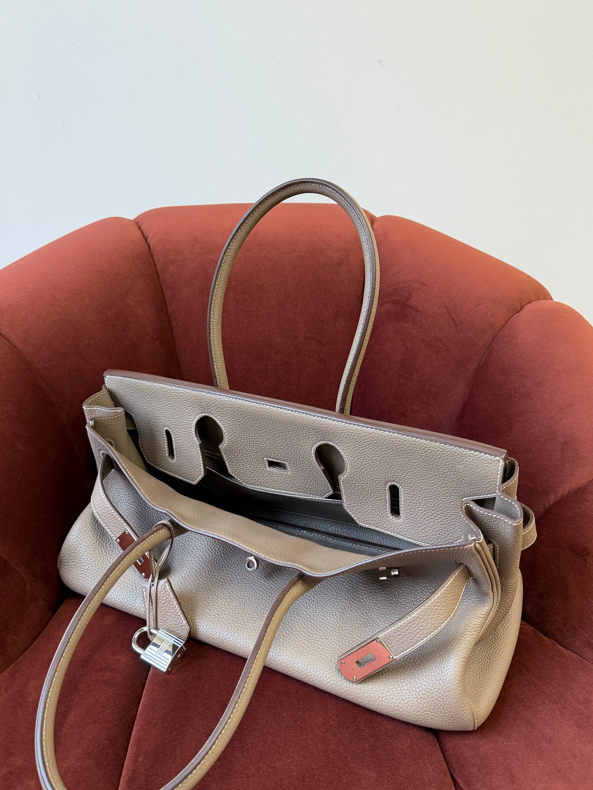 Hermès JPG Shoulder Birkin 42 In Etoupe Togo (2010)