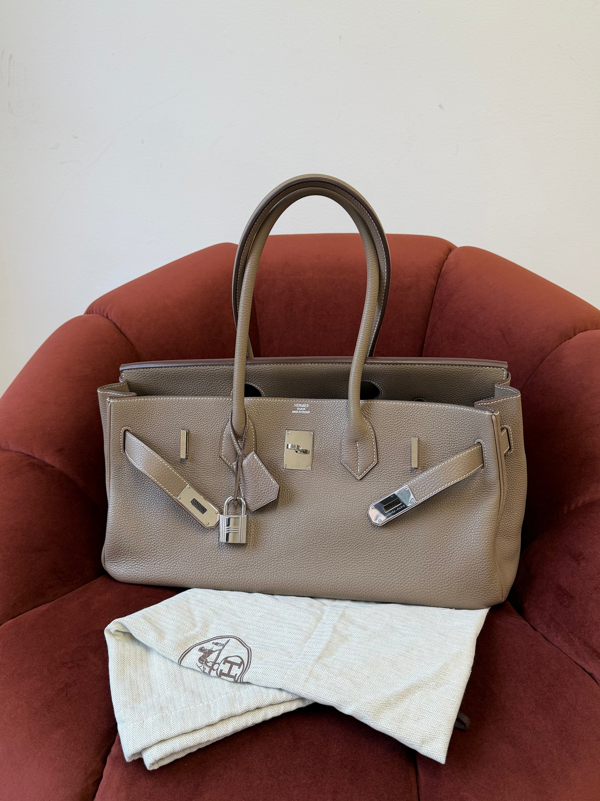Hermès JPG Shoulder Birkin 42 In Etoupe Togo (2010)