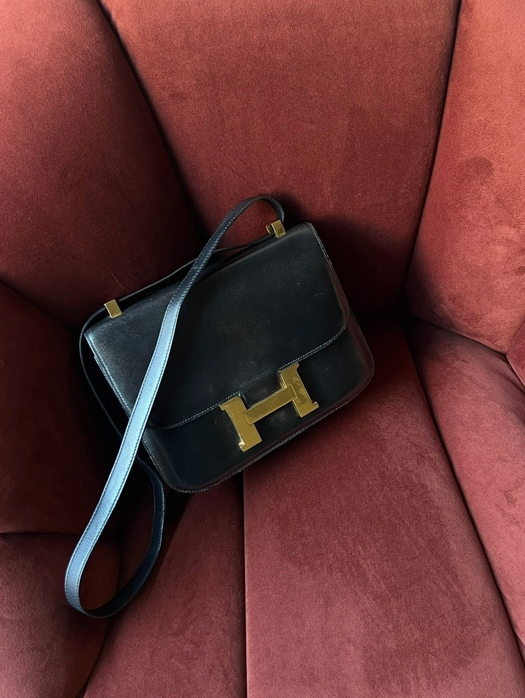 Hermès Vintage Constance 23 In Black Box Calf (1967)
