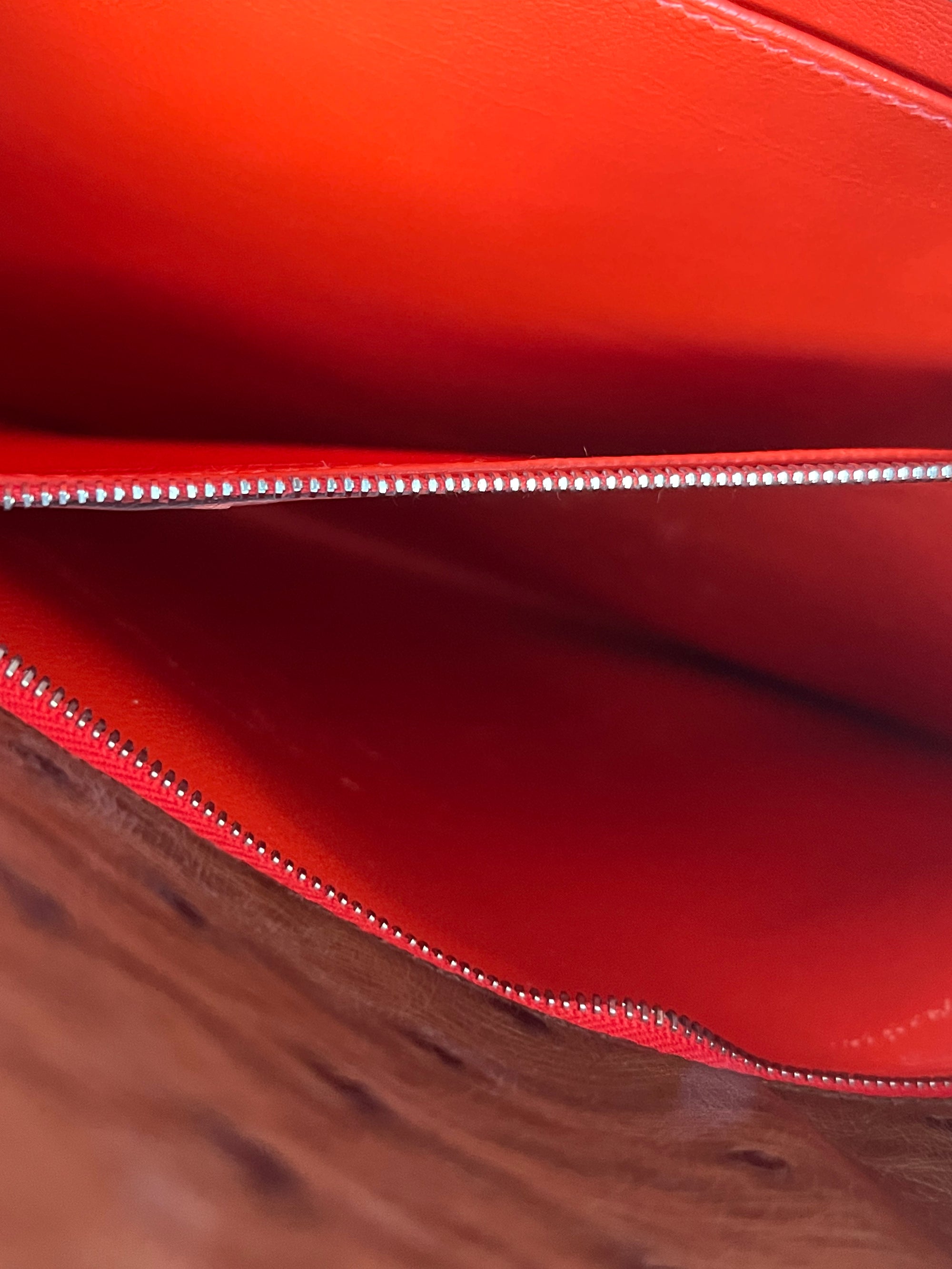 Hermès Limited Edition So Kelly 26 In Étrusque Ostrich &amp; Toile (2012)