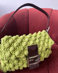 Fendi Vintage Lime Green Wool Baguette