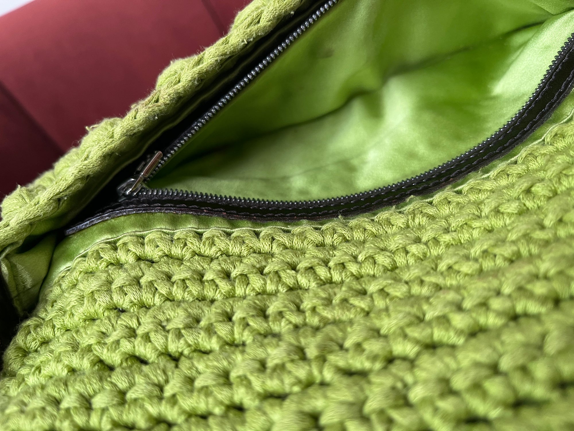 Fendi Vintage Lime Green Wool Baguette