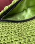 Fendi Vintage Lime Green Wool Baguette