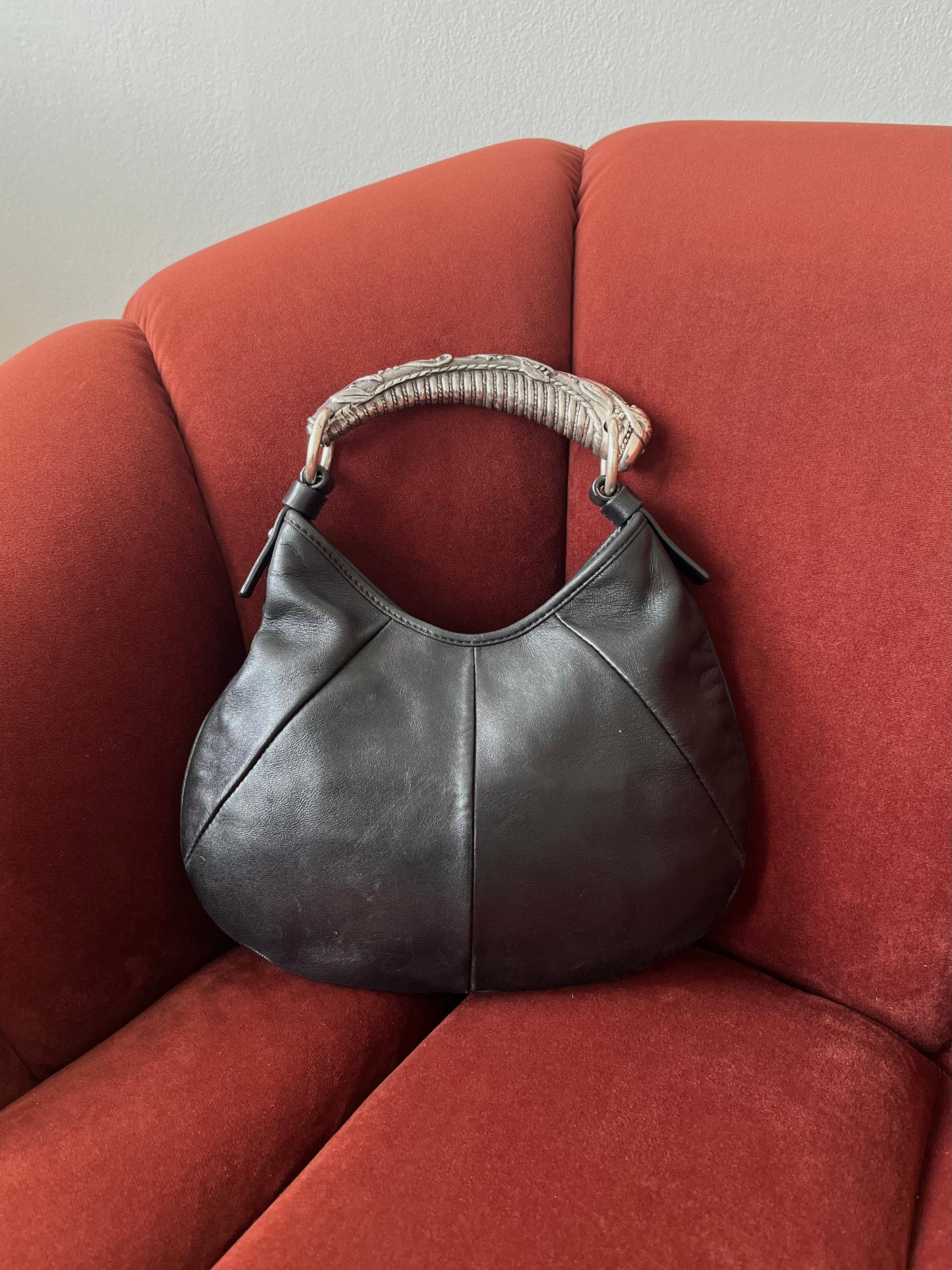 YSL Vintage Mini Mombasa In Black Leather