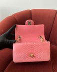 *ON HOLD* Chanel Mini Valentines Charm Flap In Pink Python (2014-15)