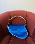 Dior Limited Edition "Adiorable" 69 Blue Velvet Saddle Bag (2003)